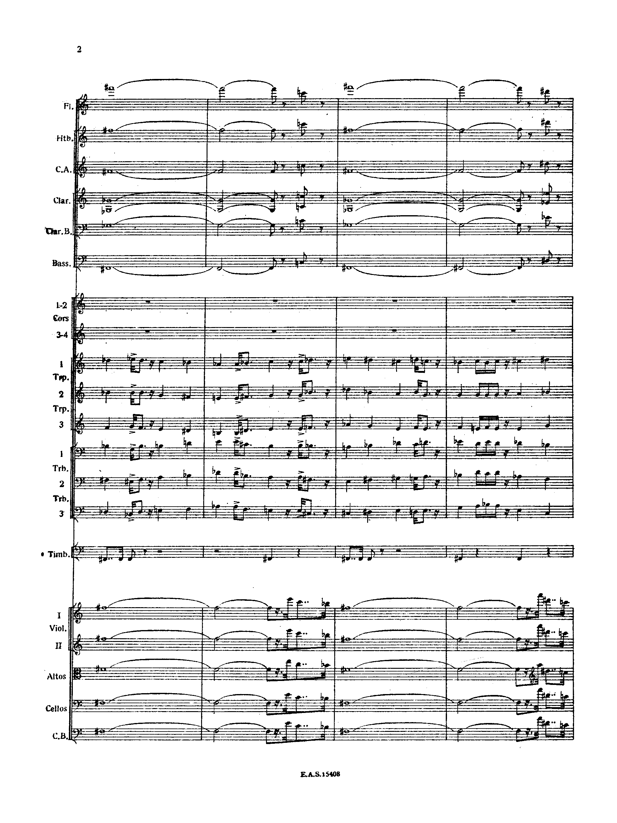 Monopartita, H.204 by Arthur Honegger Sheet Music arranged by 8notes.com for Orchestra - 1 of 35 pages