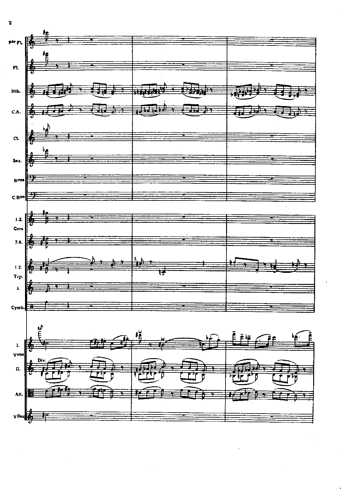 Mouvement symphonique No.3, H.83 by Arthur Honegger Sheet Music arranged by 8notes.com for Orchestra - 1 of 60 pages