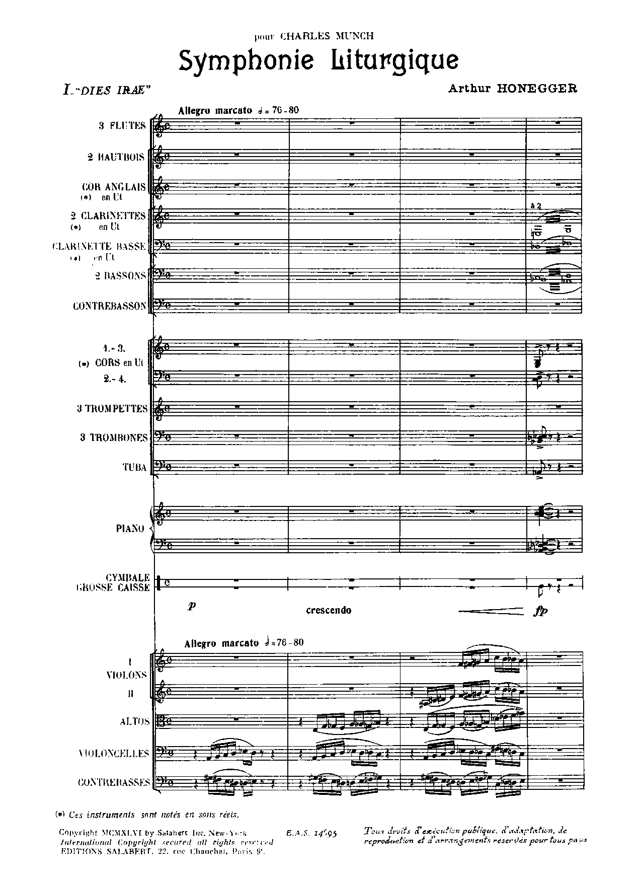Symphony No.3, H.186 by Arthur Honegger Sheet Music arranged by 8notes.com for Orchestra - 1 of 112 pages