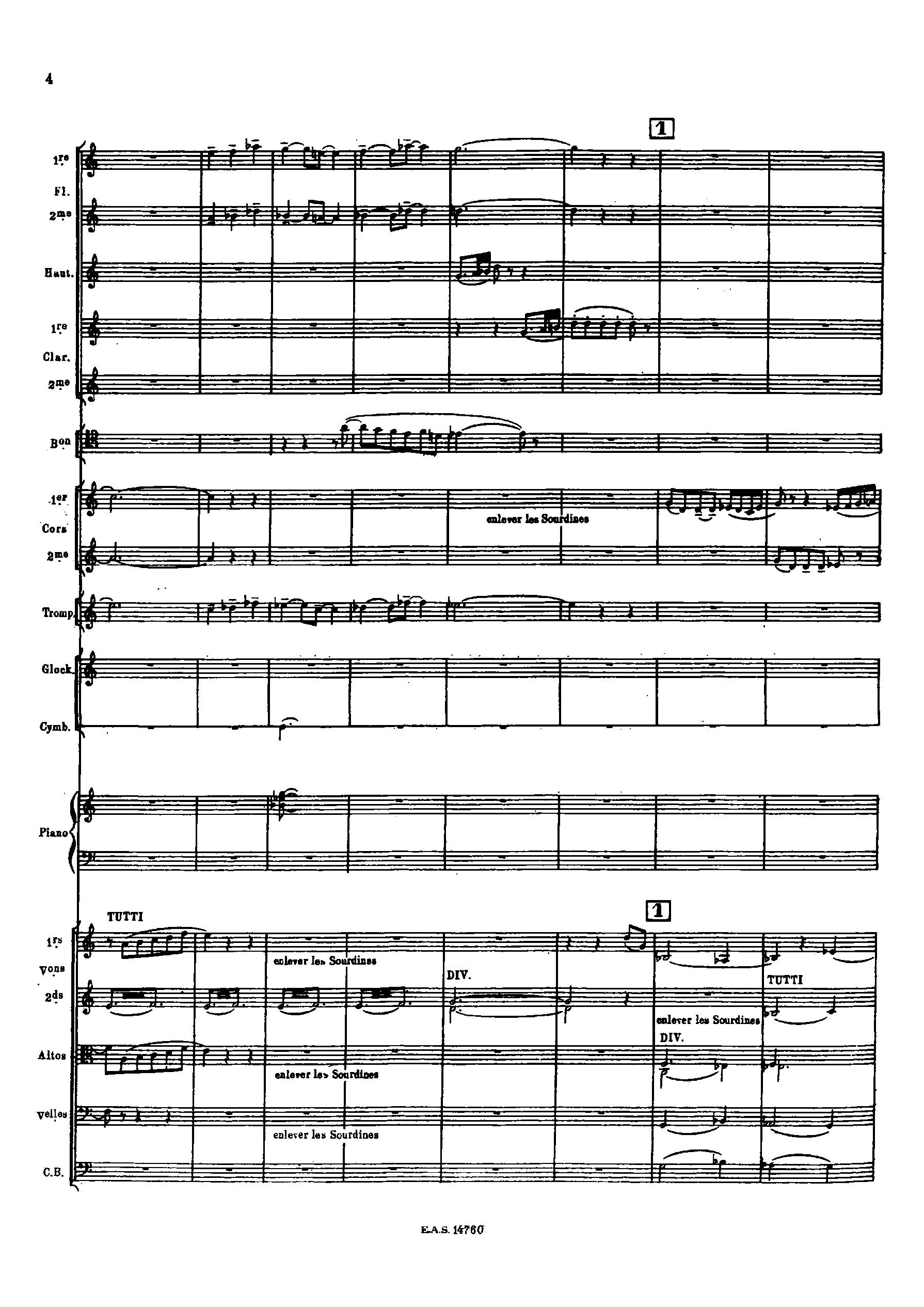 Symphony No.4, H.191 by Arthur Honegger Sheet Music arranged by 8notes.com for Orchestra - 1 of 78 pages