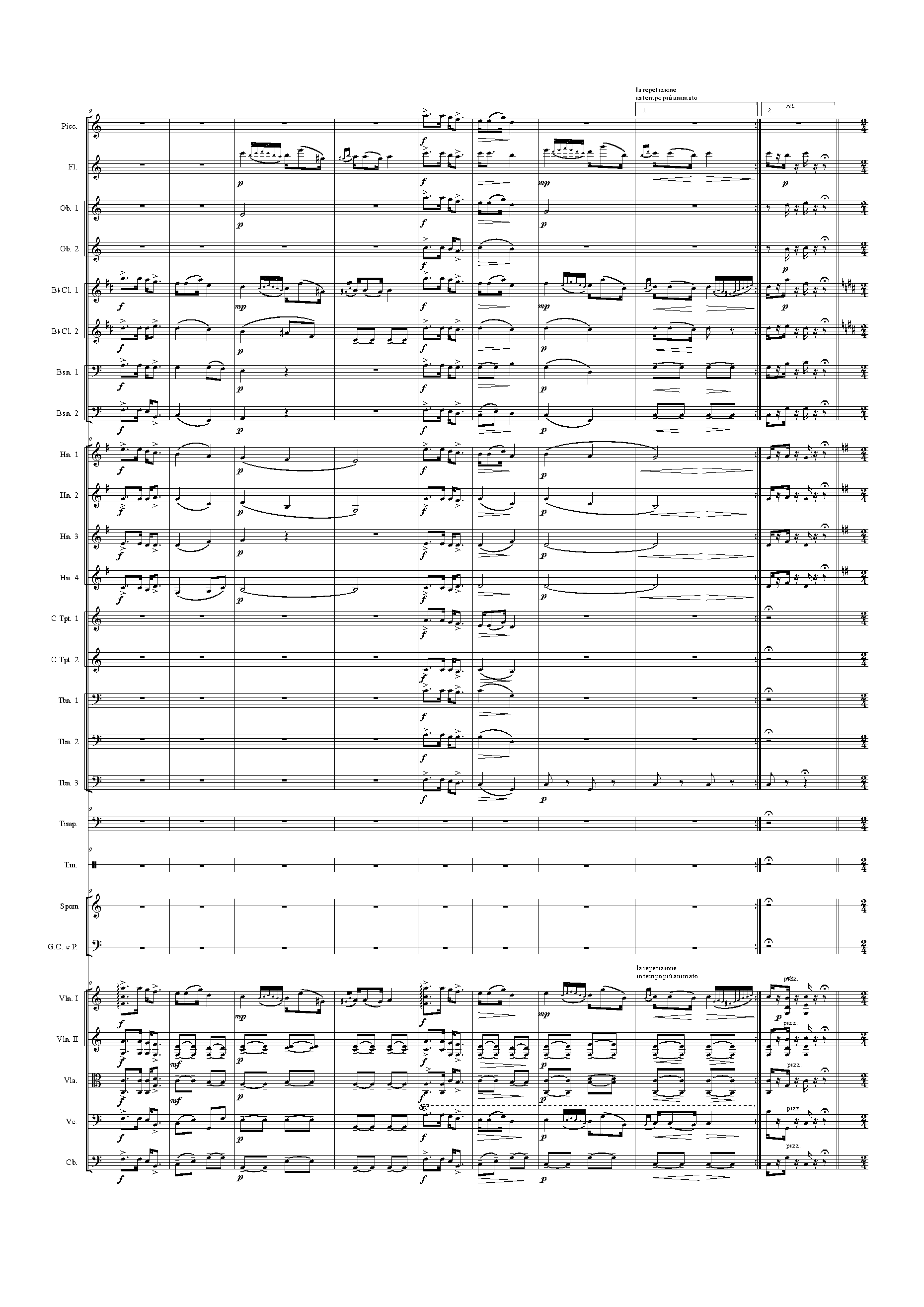 Bartfai Emlek Csardas, Op.31 by ﻿Béla Kéler Sheet Music arranged by 8notes.com for Orchestra - 1 of 10 pages