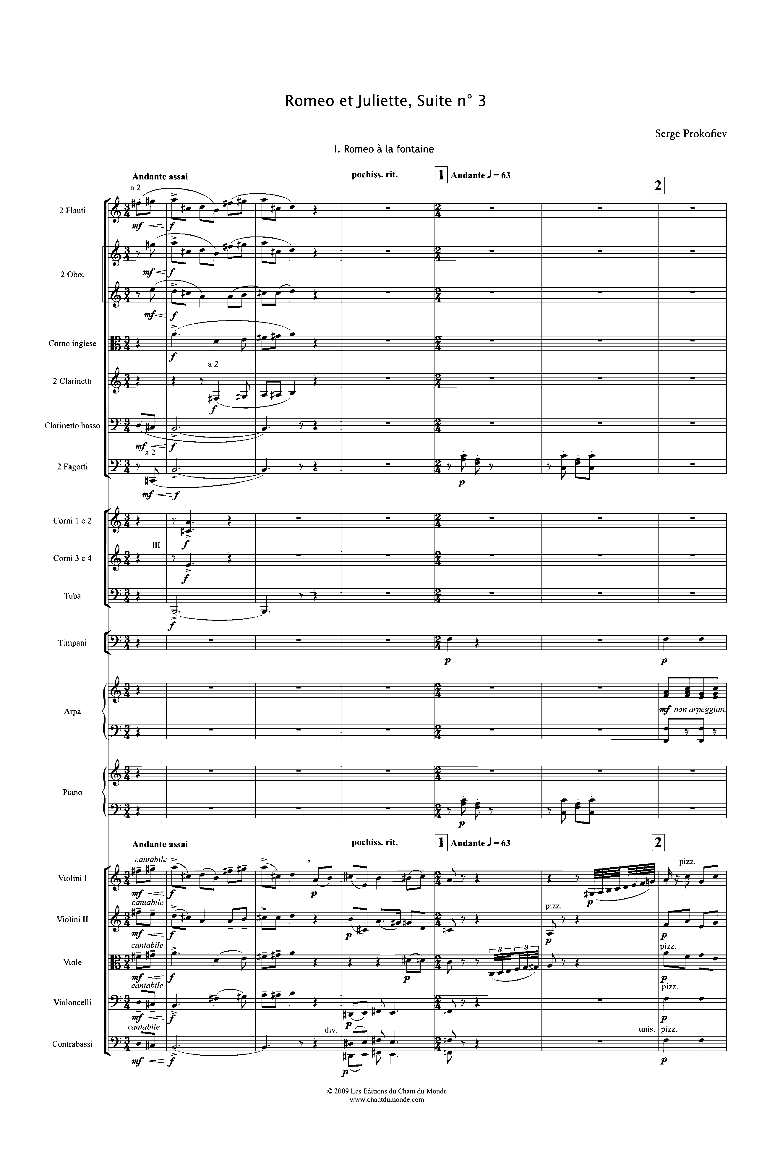 Romeo and Juliet (3rd suite), Op.101 by Sergei Prokofiev Sheet Music arranged by 8notes.com for Orchestra - 1 of 68 pages