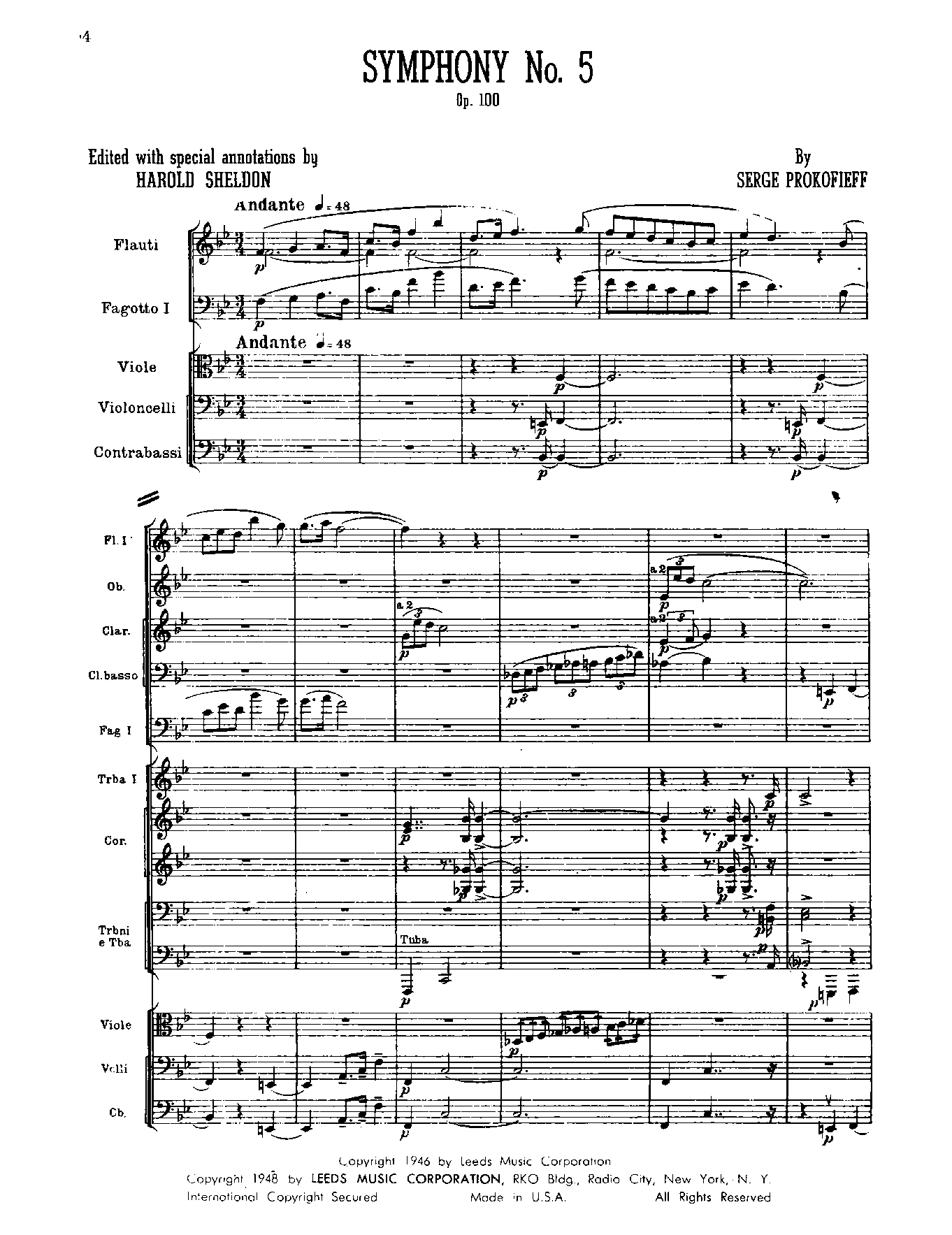 Symphony No.5, Op.100 by Sergei Prokofiev Sheet Music arranged by 8notes.com for Orchestra - 1 of 207 pages
