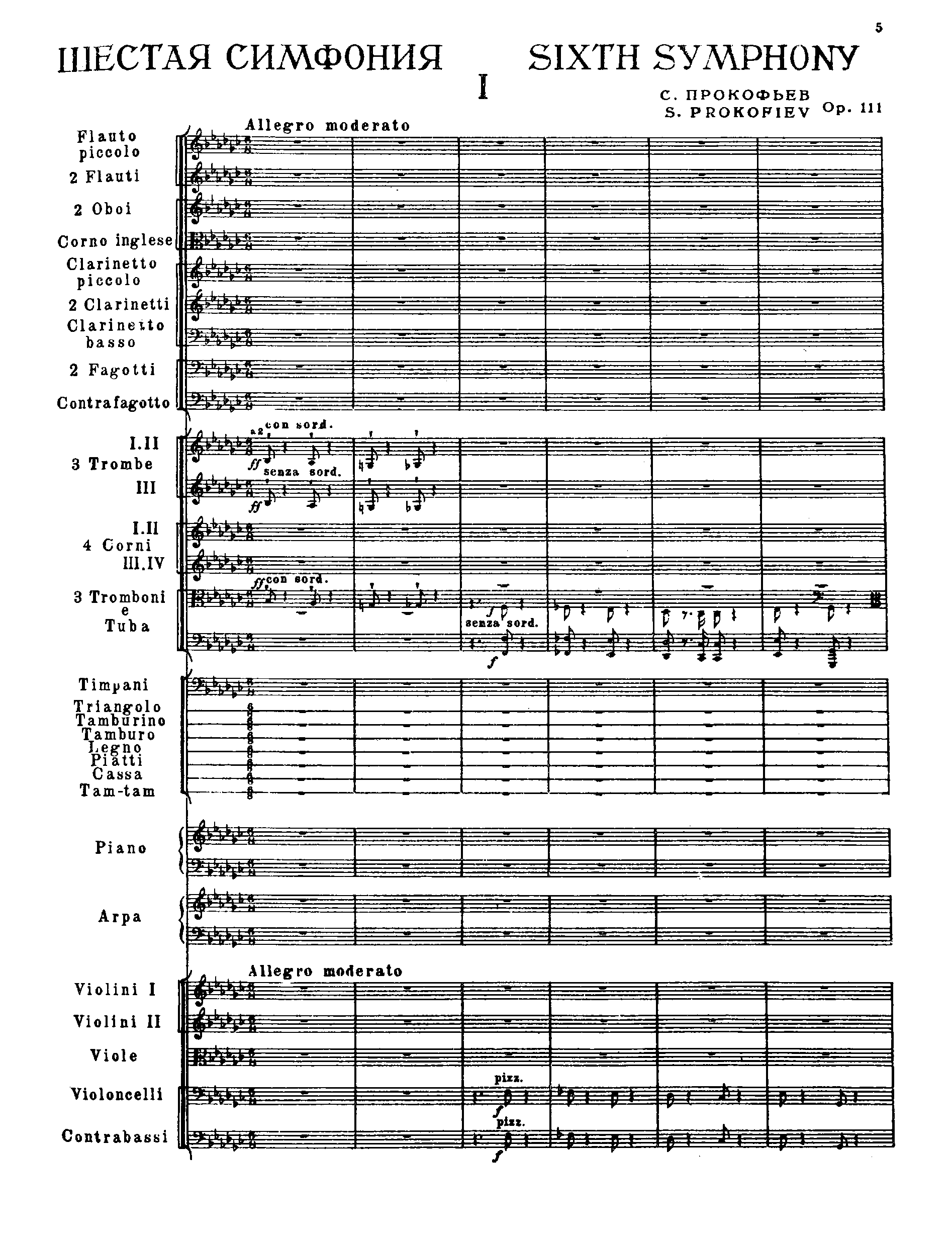 Symphony No.6, Op.111 by Sergei Prokofiev Sheet Music arranged by 8notes.com for Orchestra - 1 of 191 pages
