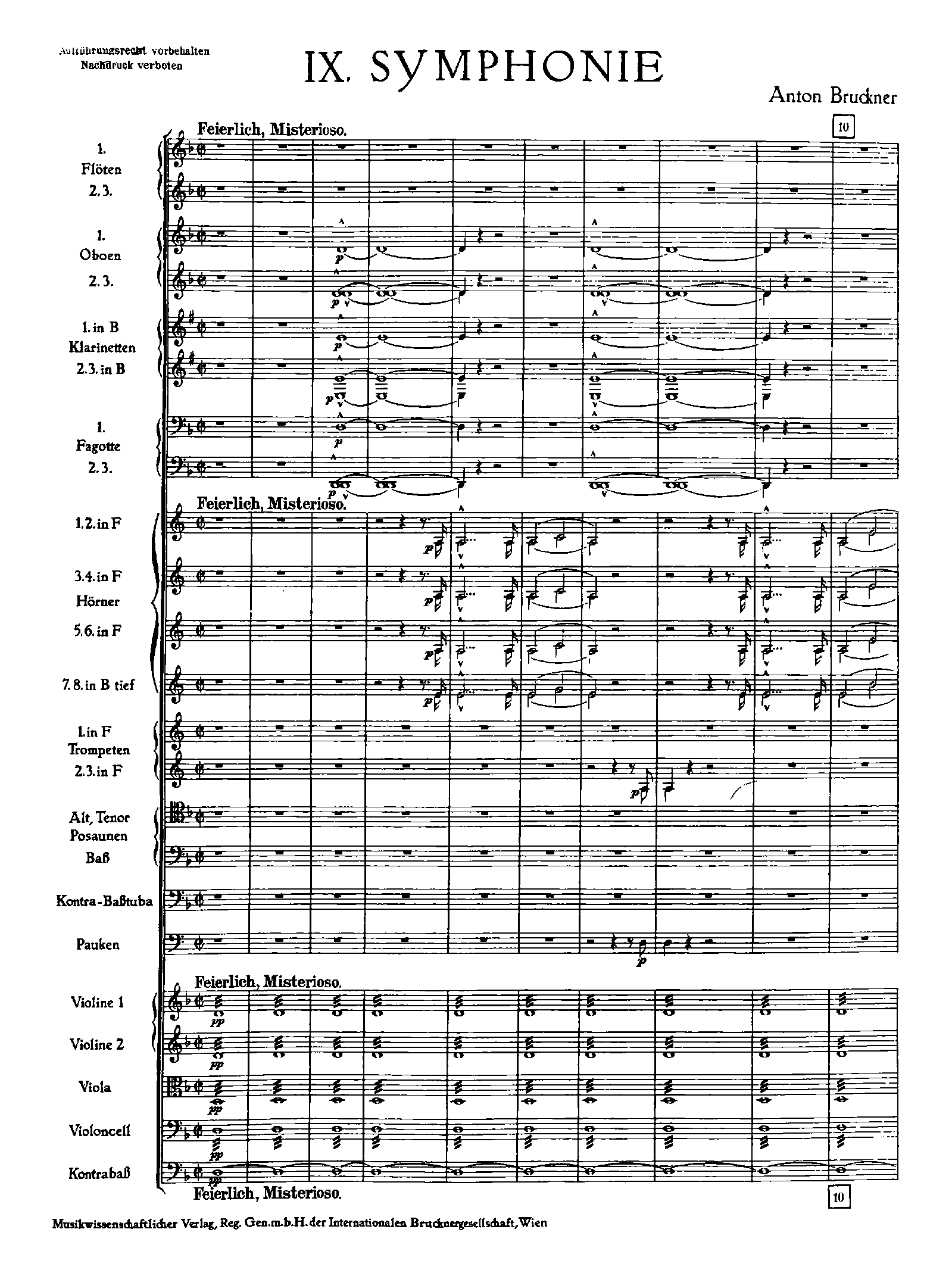 Bruckner, Anton - Symphony No.9 in D minor, WAB 109 Sheet music for ...