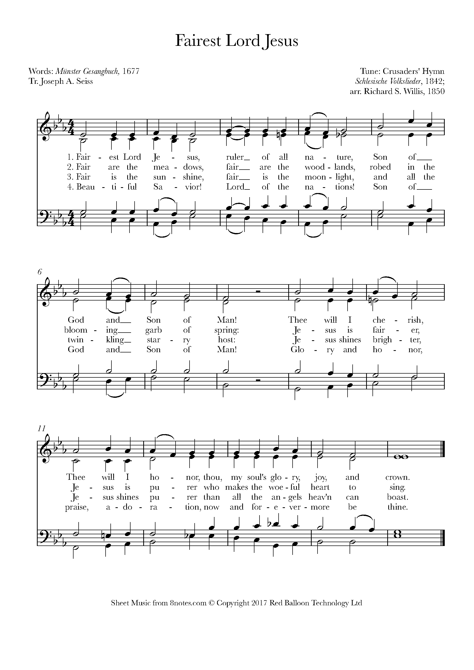 Fairest Lord Jesus Sheet music for Organ