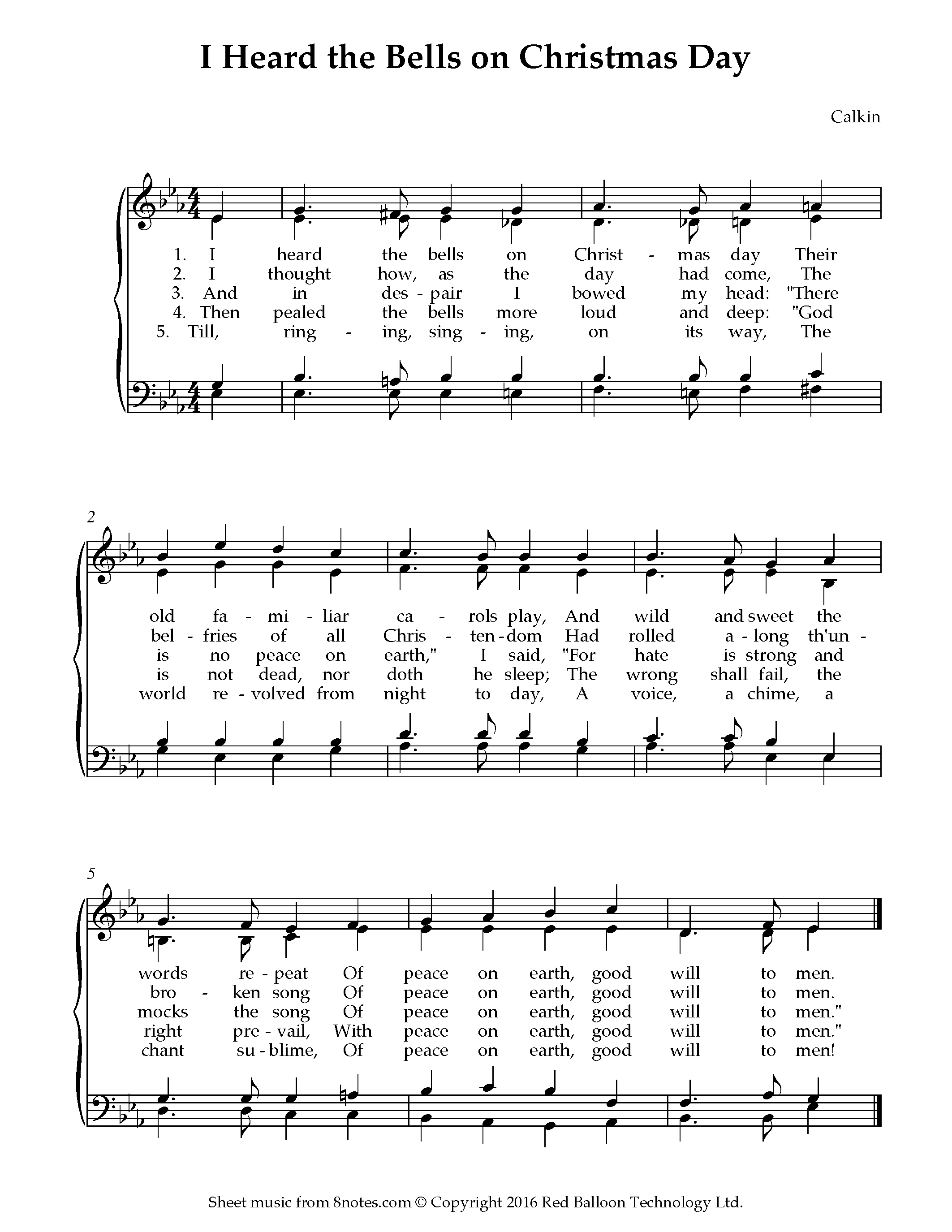 I Heard the Bells on Christmas Day Sheet music for Organ