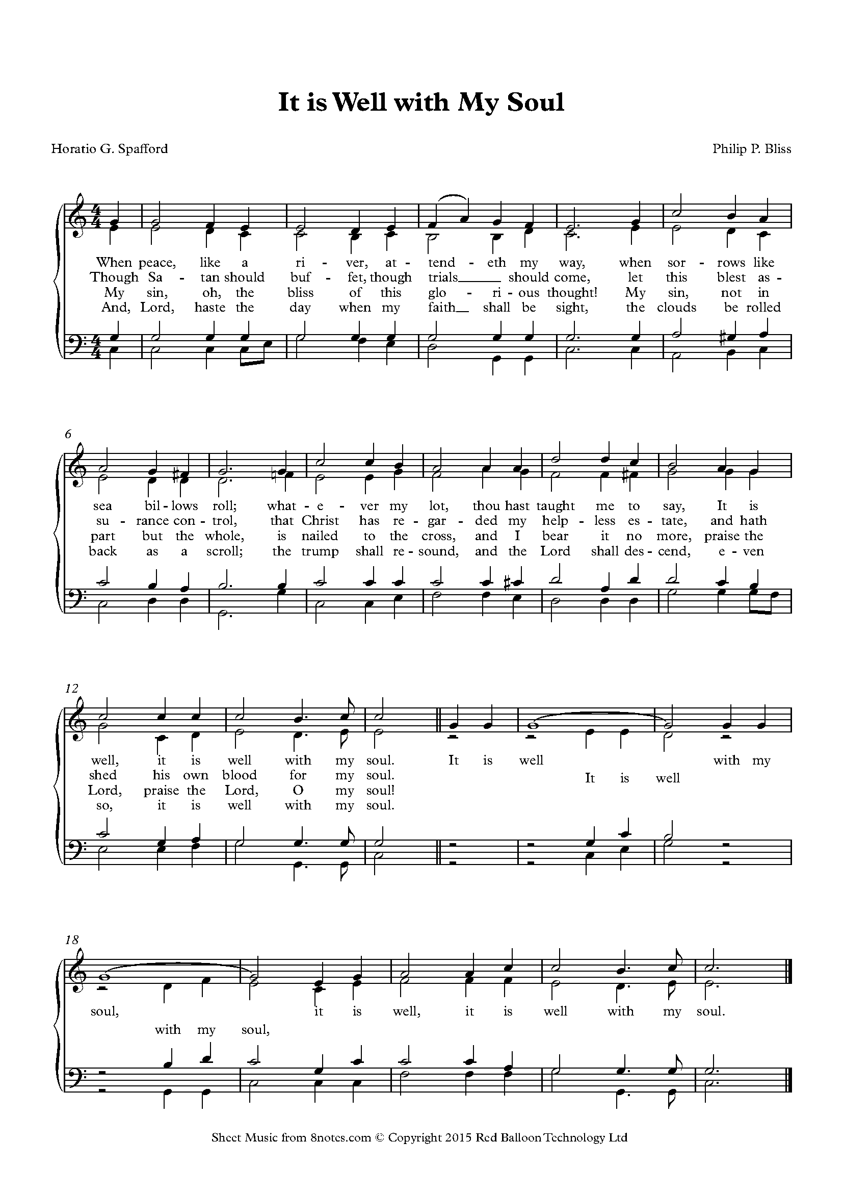 It is Well with My Soul (Philip P. Bliss) Sheet music for Organ