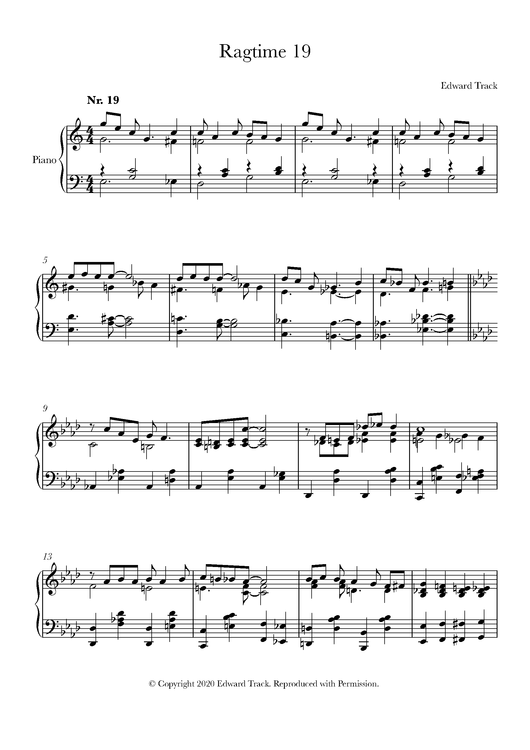 Track - 19. Ragtime Sheet music for Piano - 8notes.com