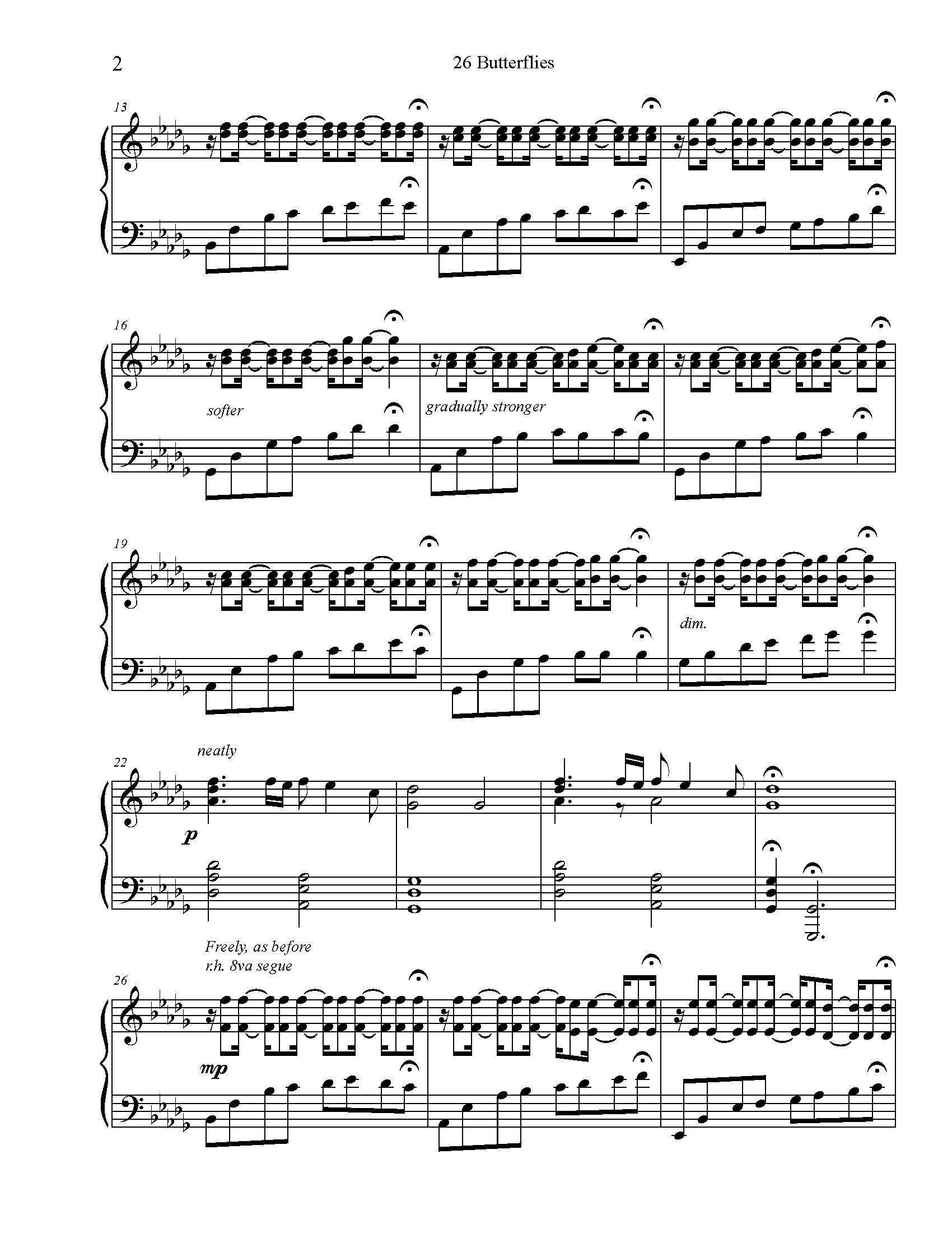 Cory Gabel 26 Butterflies Sheet music for Piano