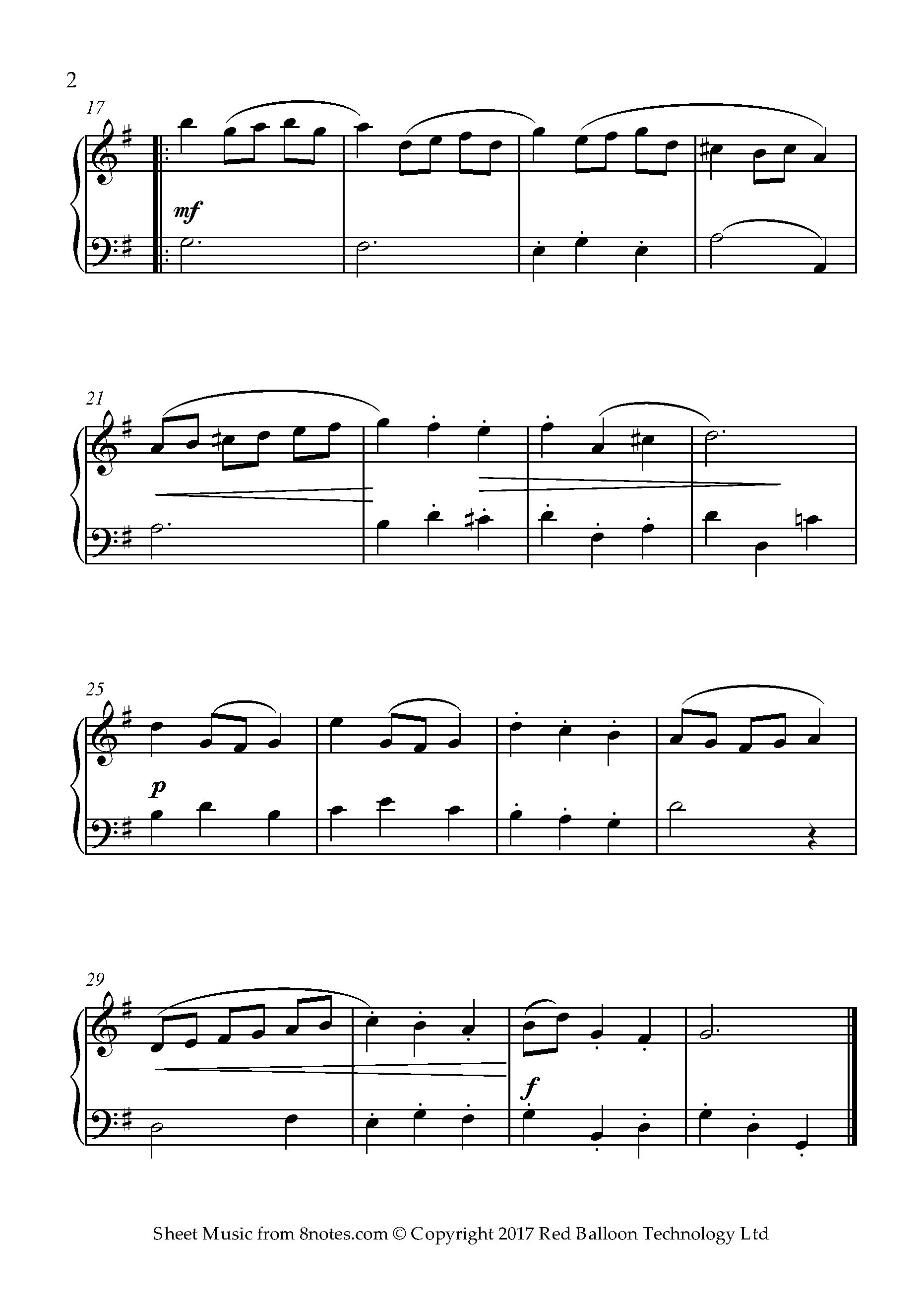 Bach - Minuet Sheet music for Piano - 8notes.com