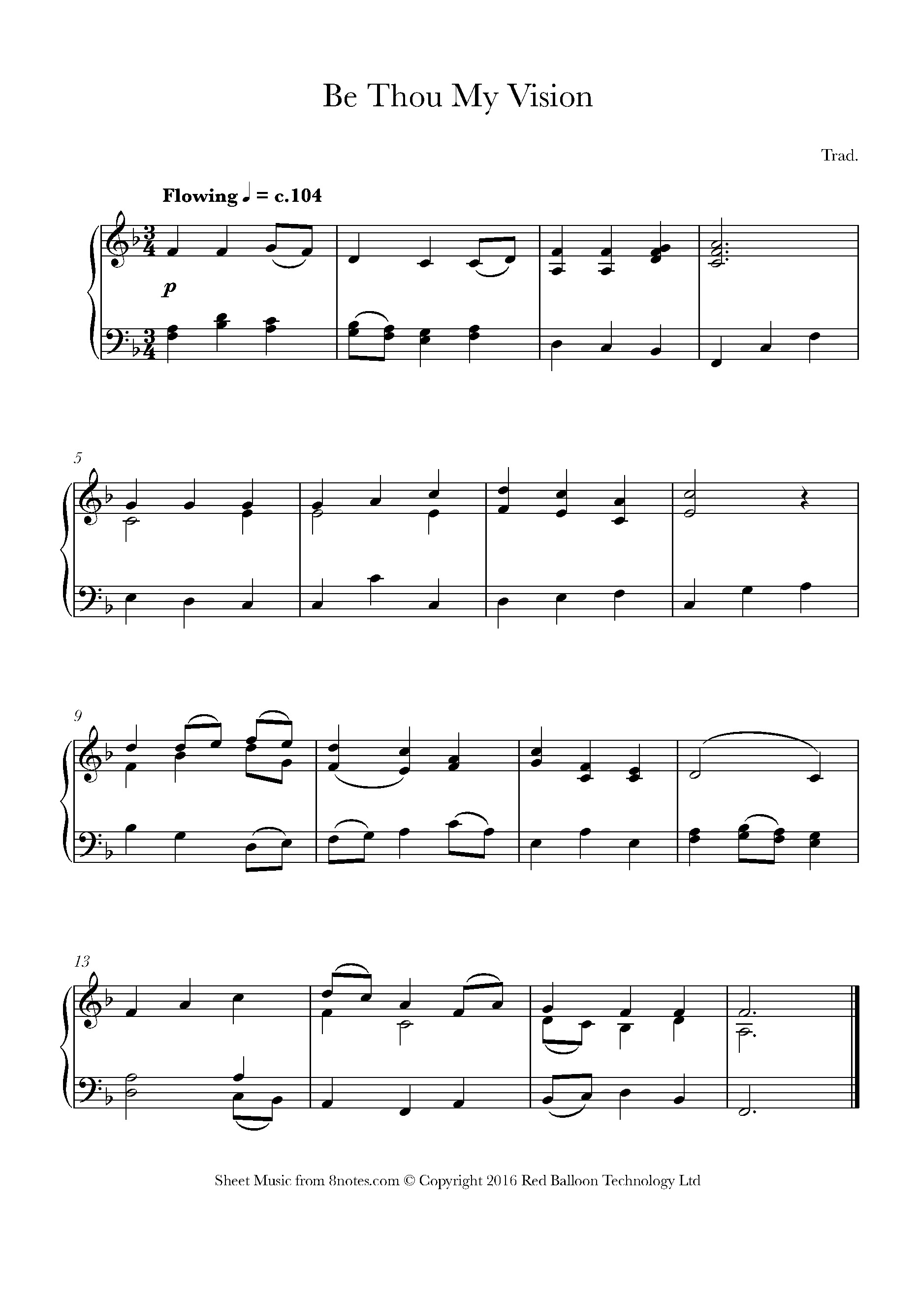 Be Thou My Vision Sheet music for Piano - 8notes.com