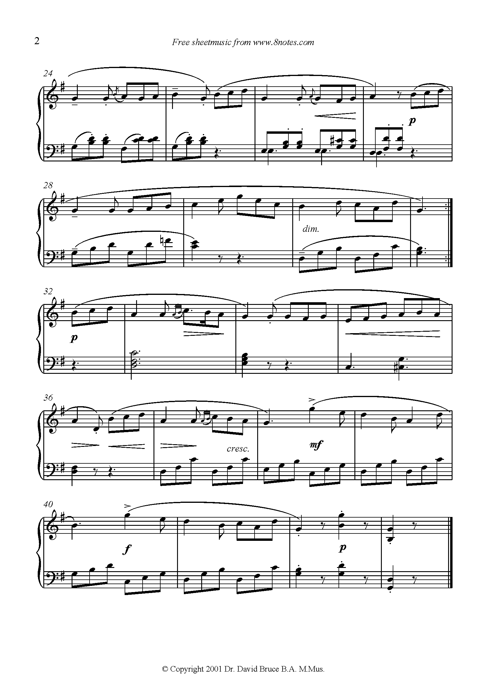 African Addict Oceania Beethoven - Sonatina in G (2nd mvt) Sheet music for Piano - 8notes.com