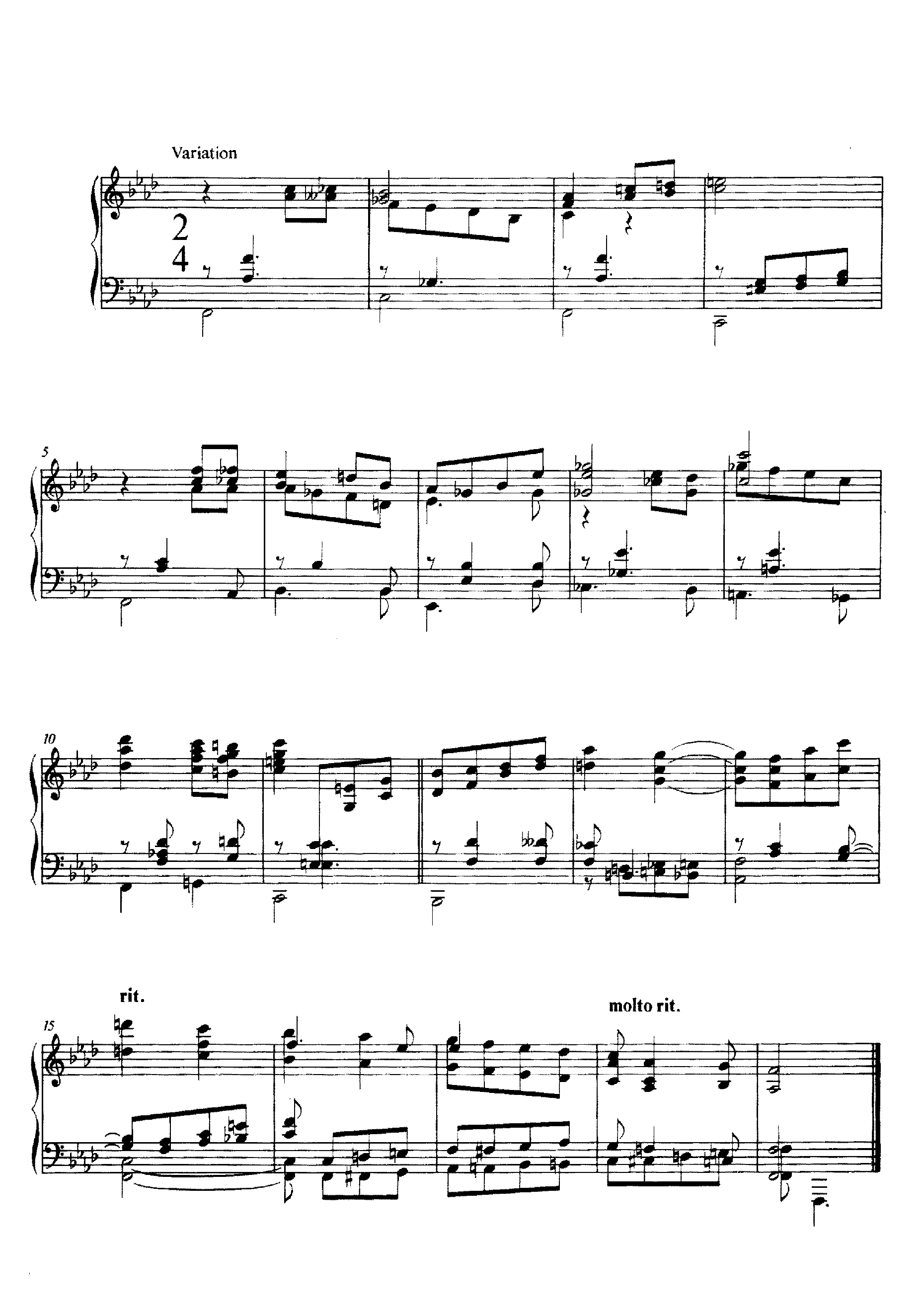Theme and Variation in F Minor by Alban Berg Sheet Music arranged by 8notes.com for Piano - 1 of 2 pages