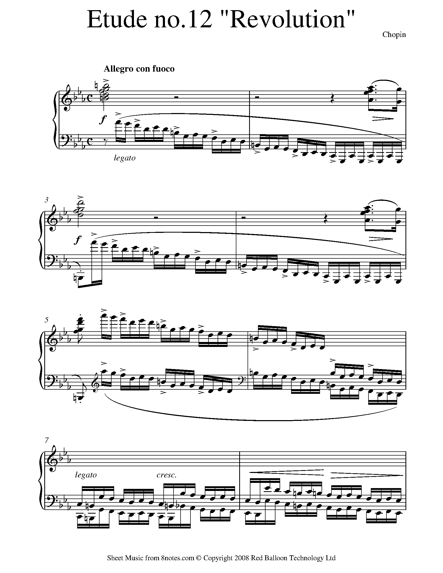 Chopin Revolutionary Etude Op 10 No 12 Sheet Music For Piano 8notes Com Chopin Revolutionary Etude Op 10 No 12 Sheet Music For Piano 8notes Com