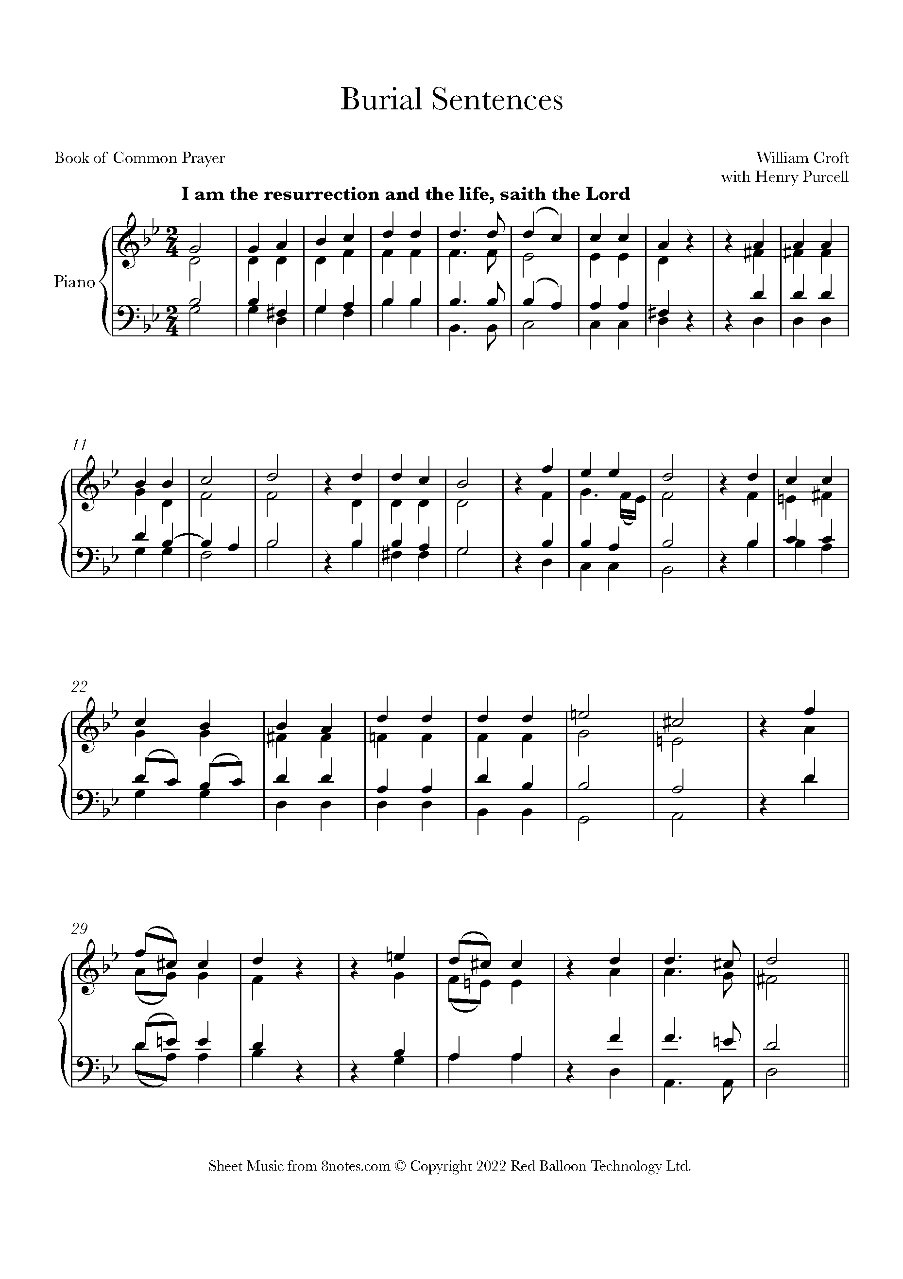 Croft Burial Sentences (as used in the funeral of Queen Elizabeth II