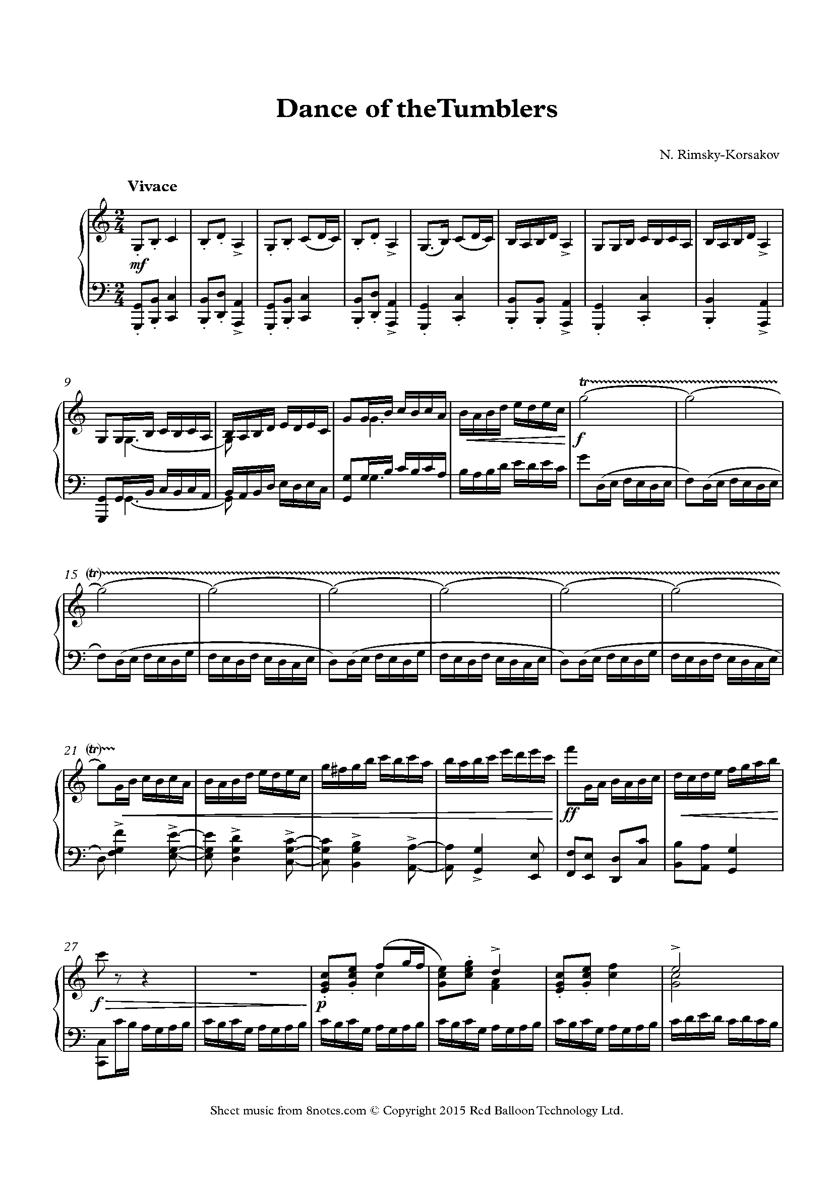 RimskyKorsakov Dance of the Tumblers (Danse des Bouffons) Sheet