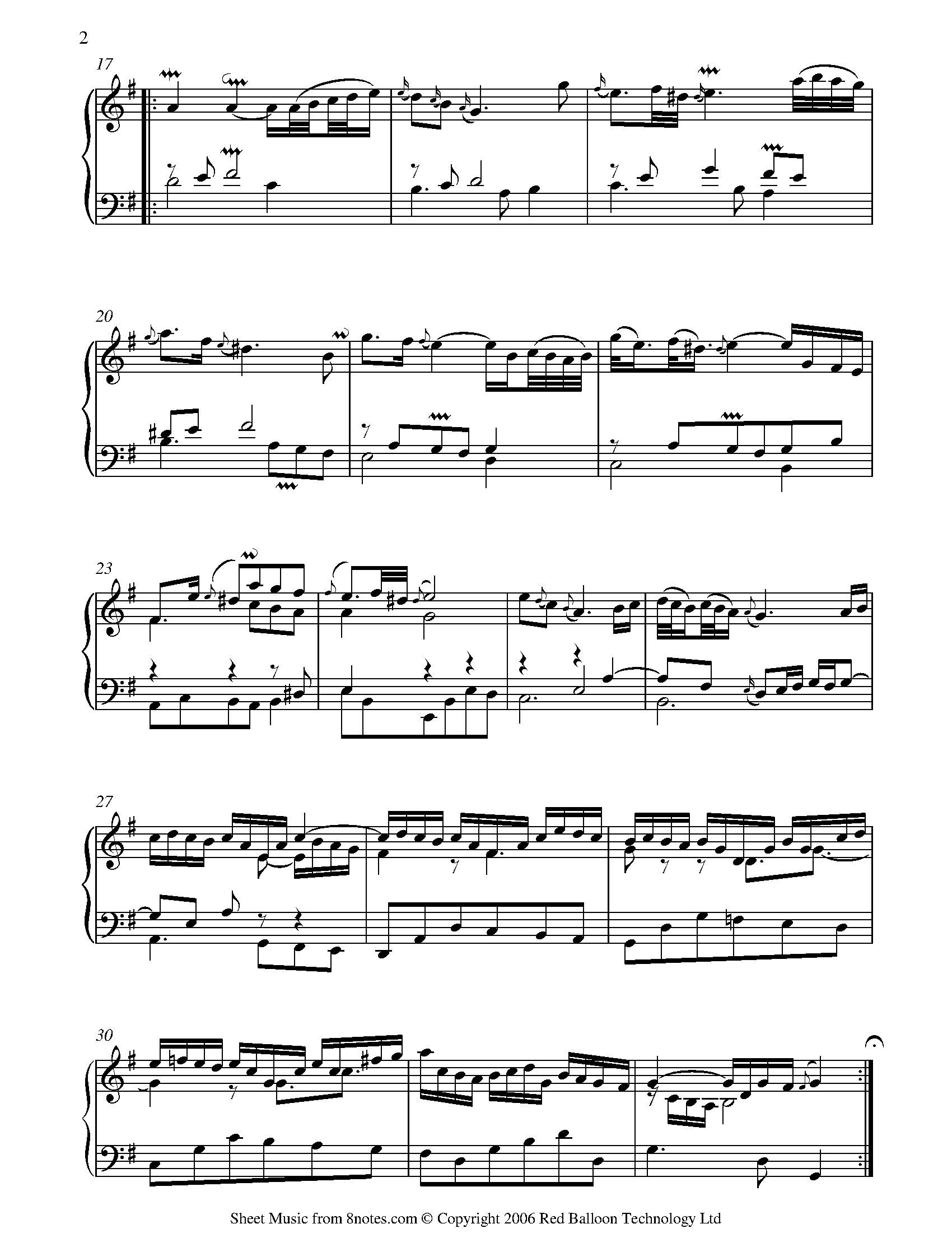 Bach Aria from Goldberg Variations Sheet music for Piano
