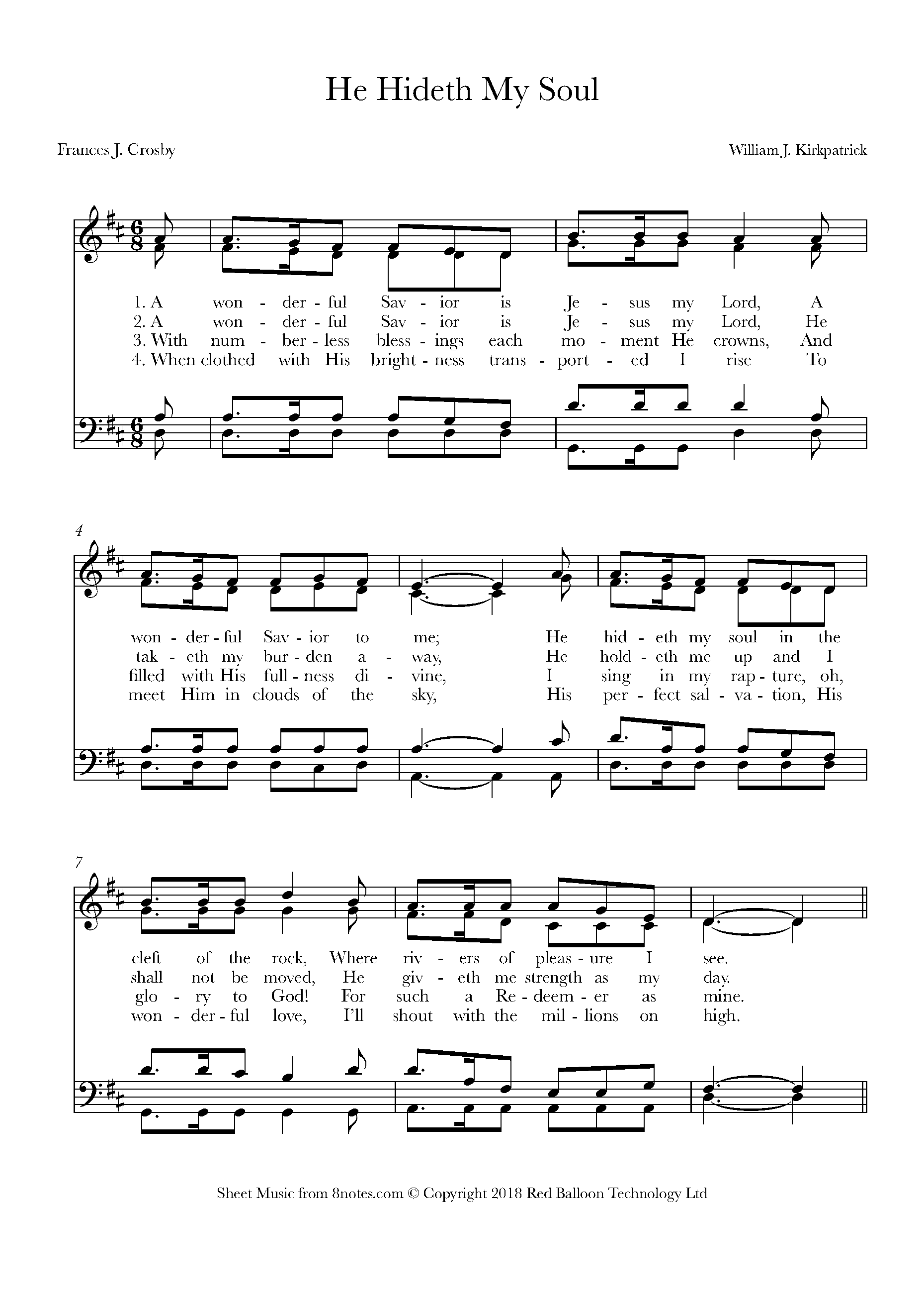 Kirkpatrick He Hideth My Soul Sheet Music For Piano 8notes Com Kirkpatrick He Hideth My Soul Sheet Music For Piano 8notes Com