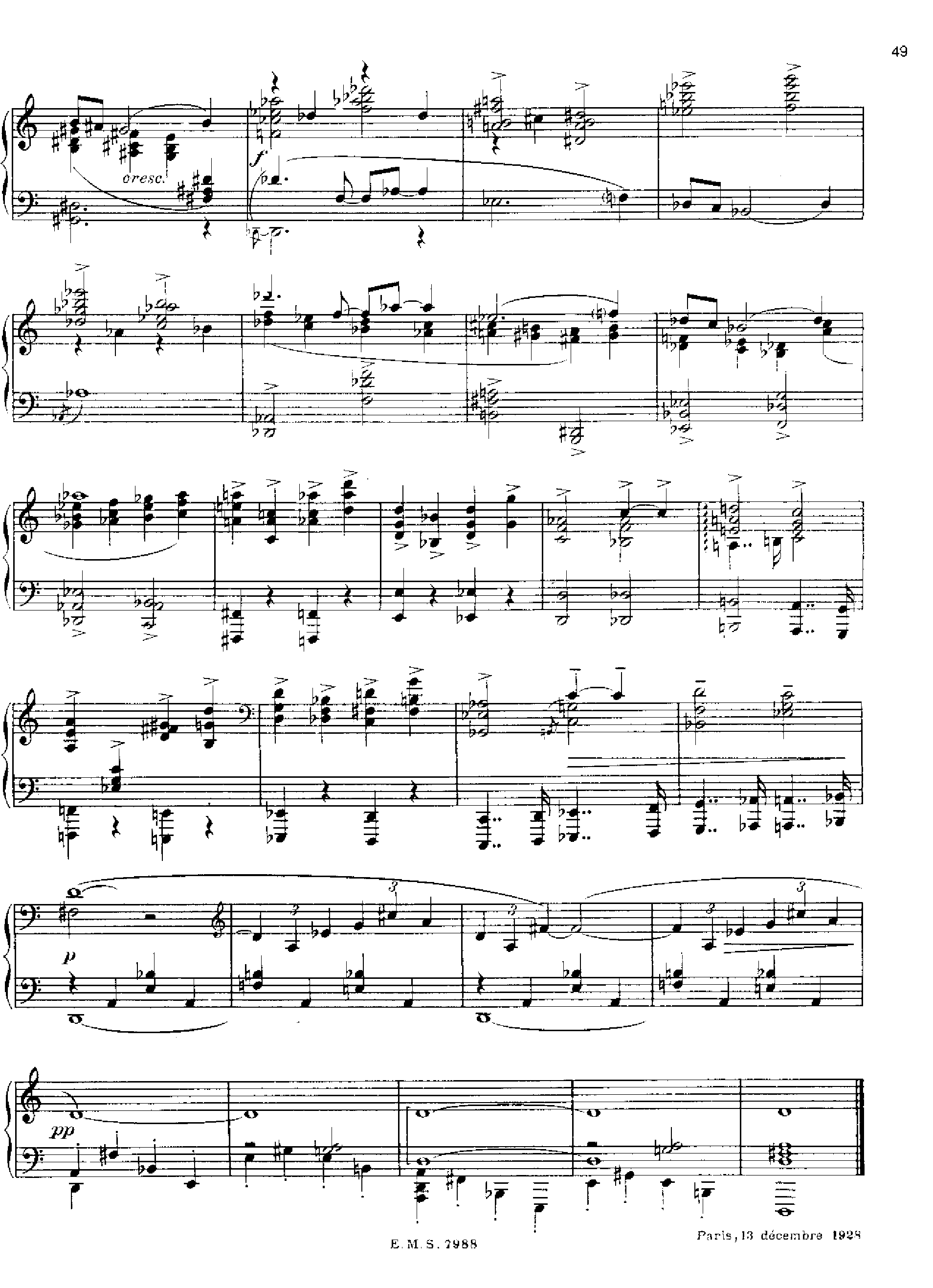 Hommage a Albert Roussel, H.69 by Arthur Honegger Sheet Music arranged by 8notes.com for Piano - 1 of 2 pages