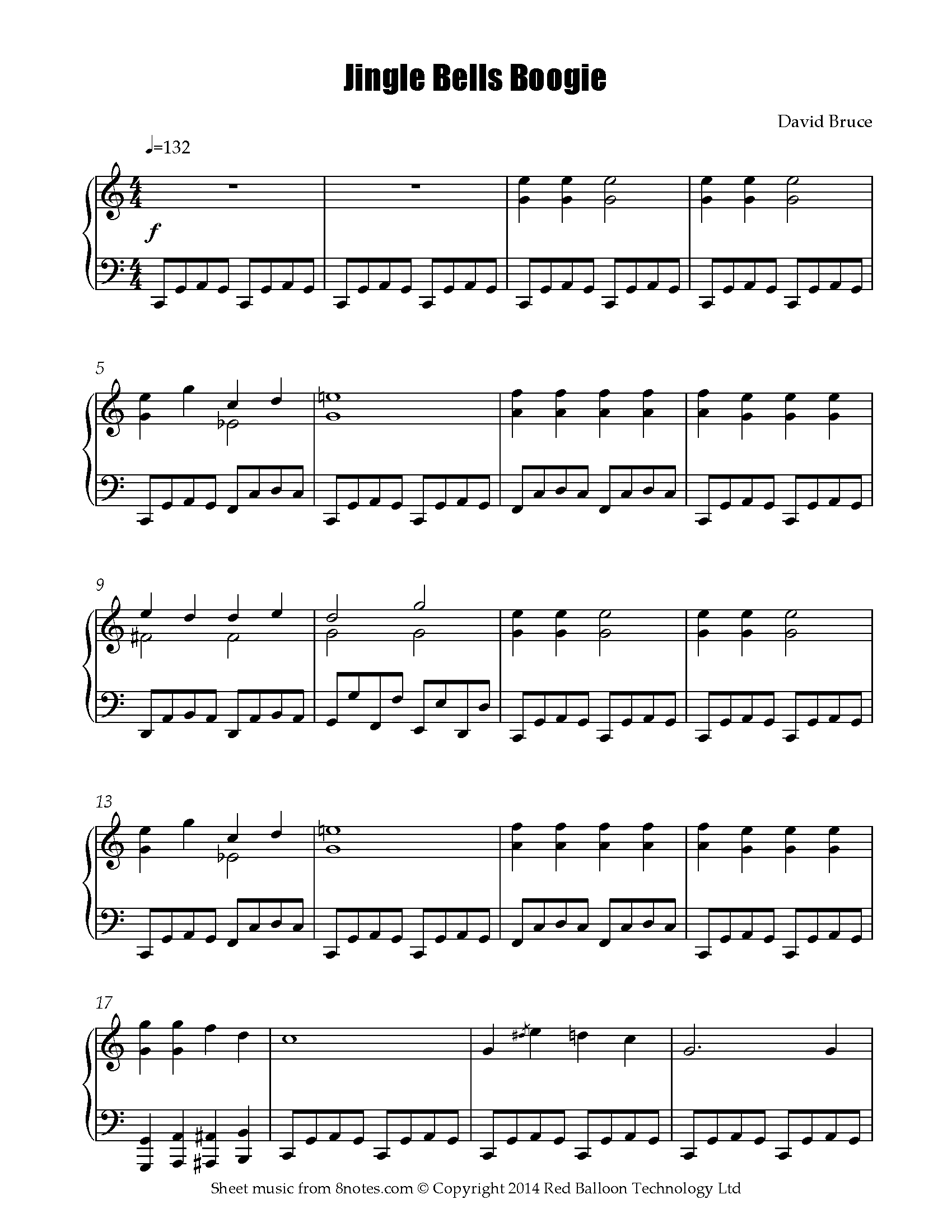 David Bruce Jingle Bells Boogie Sheet music for Piano