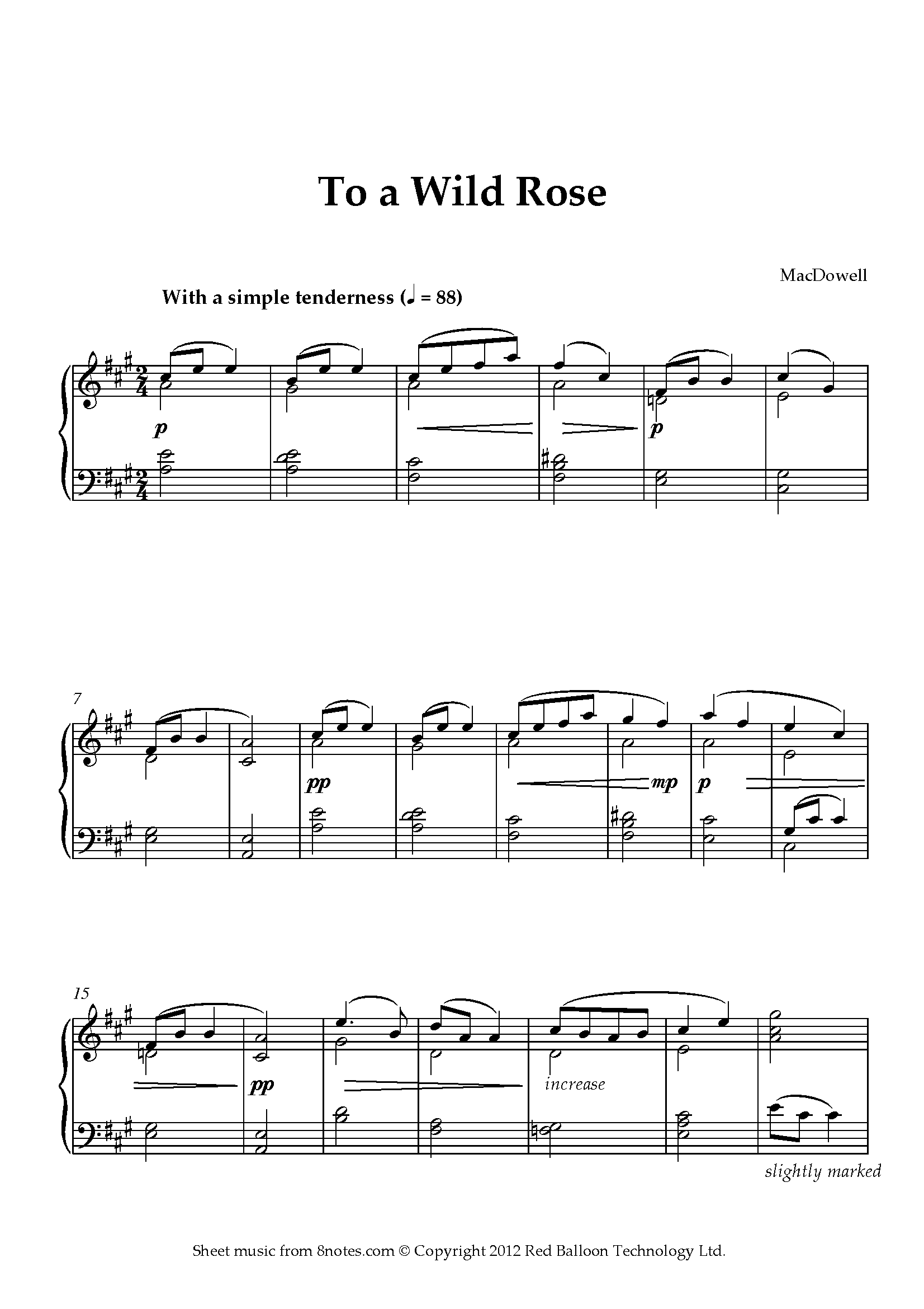 МАКДАУЭЛЛ to a Wild Rose Ноты для фортепиано. Wild Rose Ноты. To a Wild Rose MACDOWELL. Indian Suite score MACDOWELL.