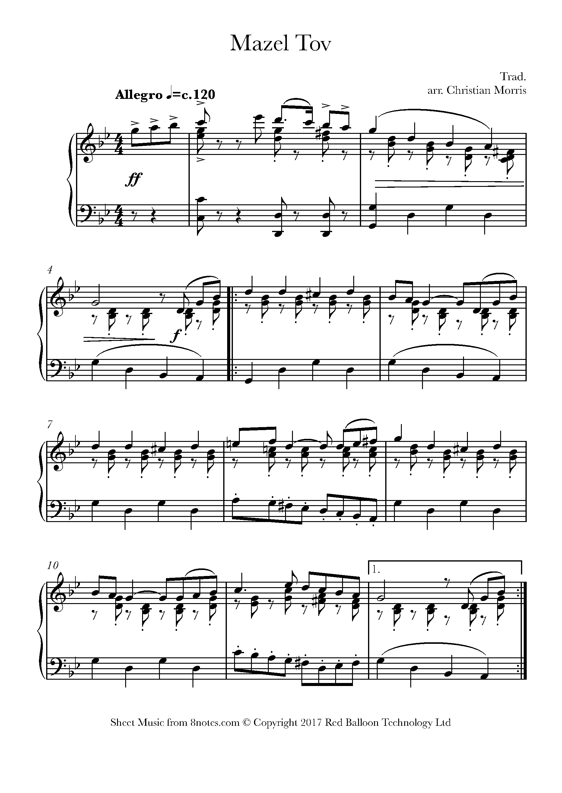 Mazel Tov Sheet music for Piano