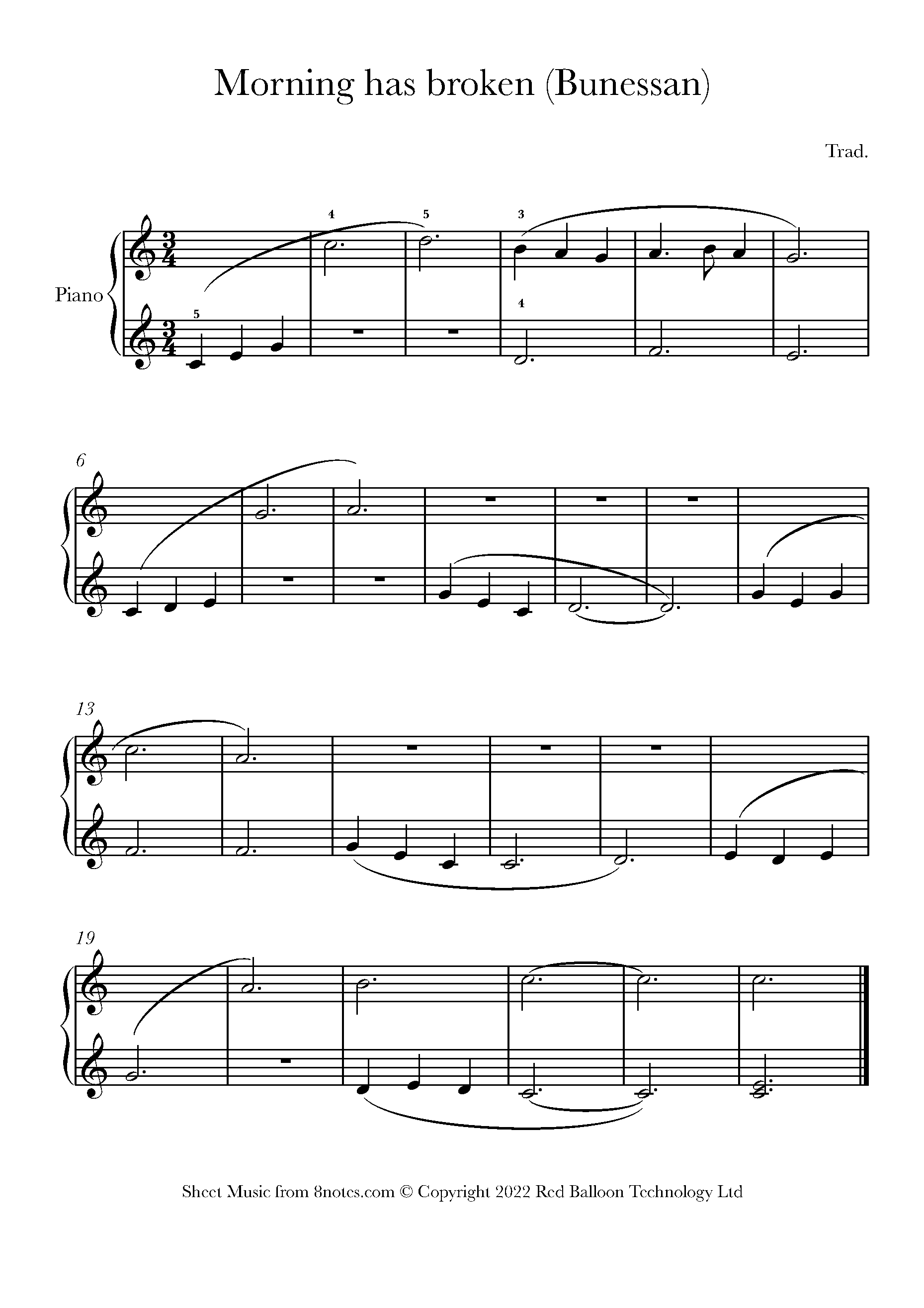 Cat Stevens Morning has Broken (Bunessan) (Beginner) Sheet music for