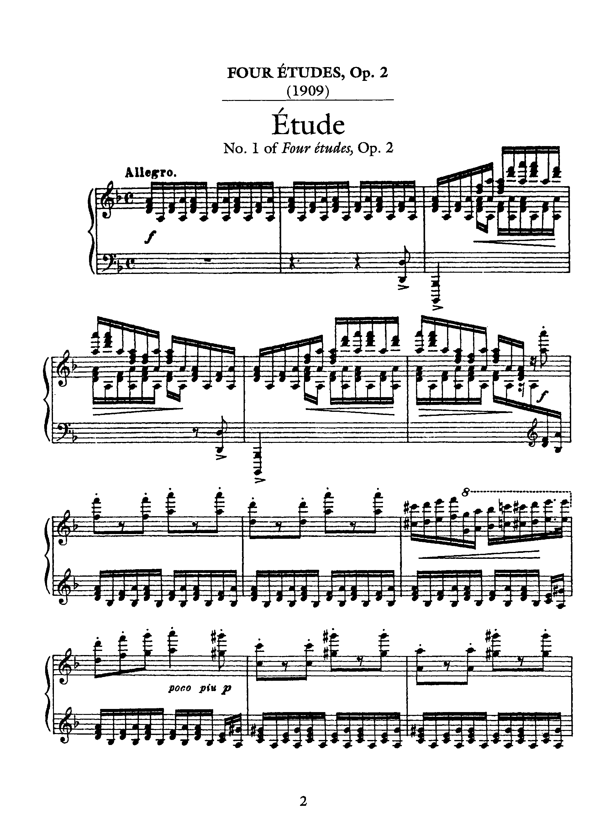 4 Etudes, Op.2 by Sergei Prokofiev Sheet Music arranged by 8notes.com for Piano - 1 of 26 pages