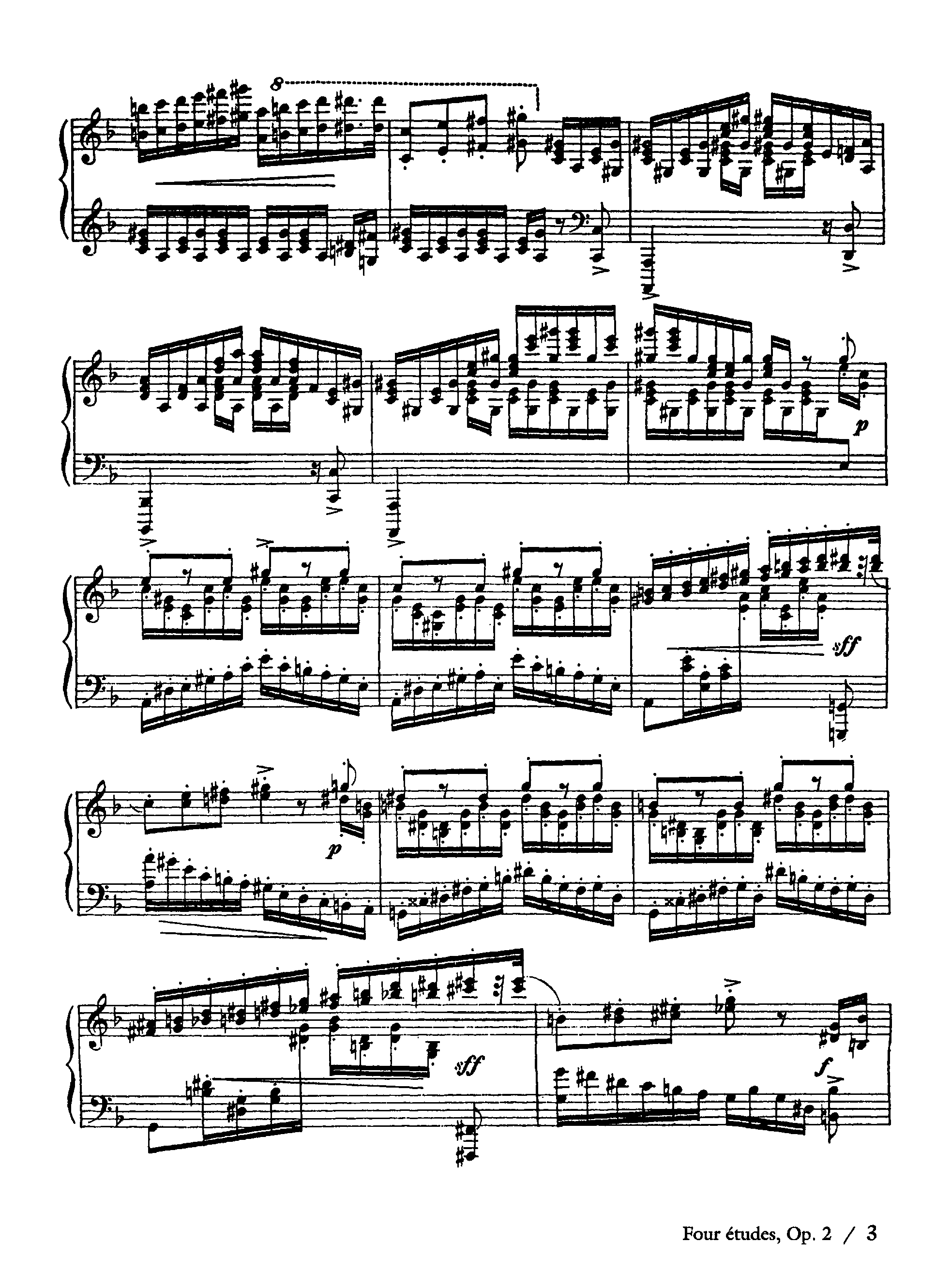 4 Etudes, Op.2 by Sergei Prokofiev Sheet Music arranged by 8notes.com for Piano - 1 of 26 pages