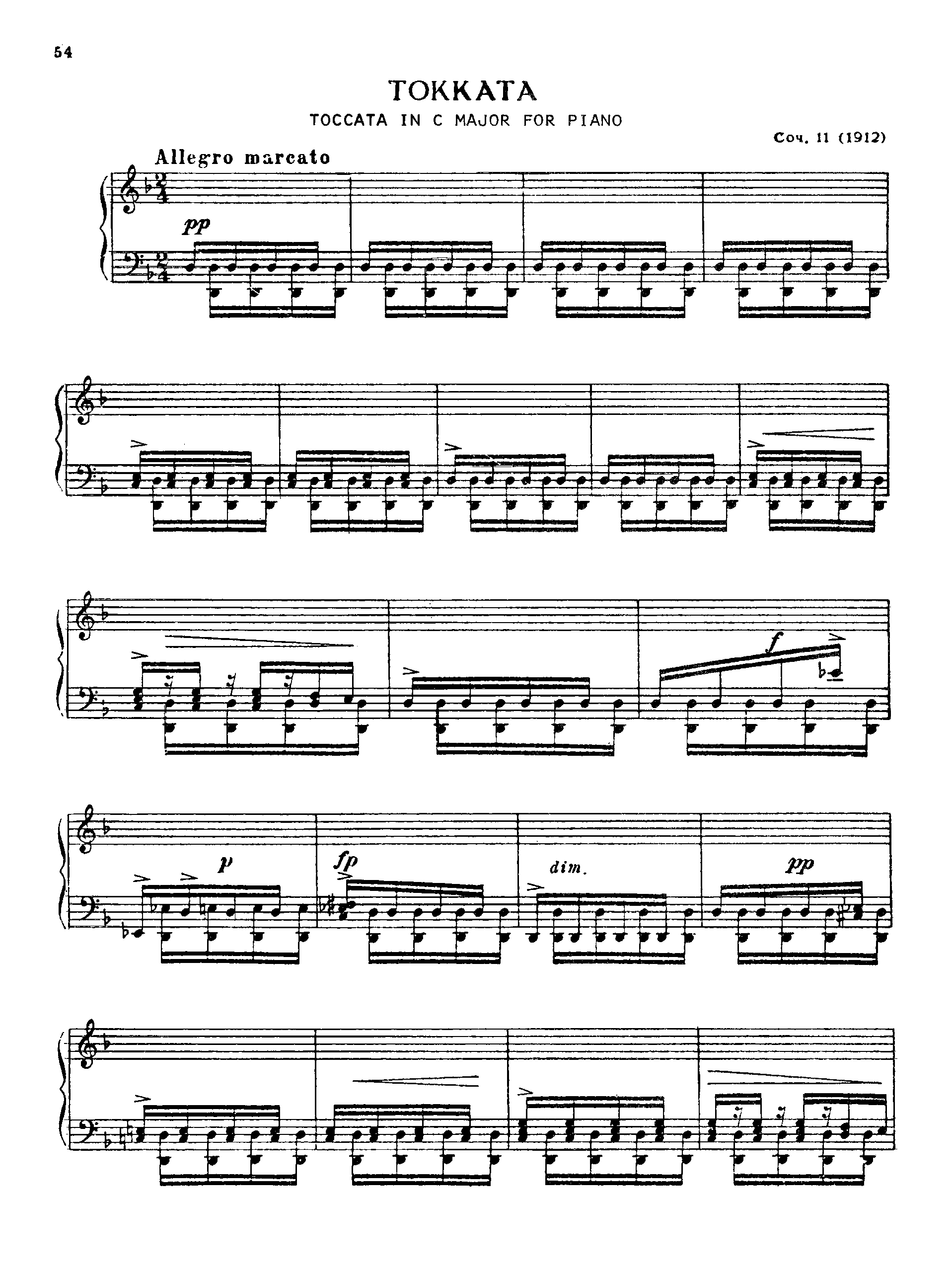 Toccata, Op.11 by Sergei Prokofiev Sheet Music arranged by 8notes.com for Piano - 1 of 14 pages