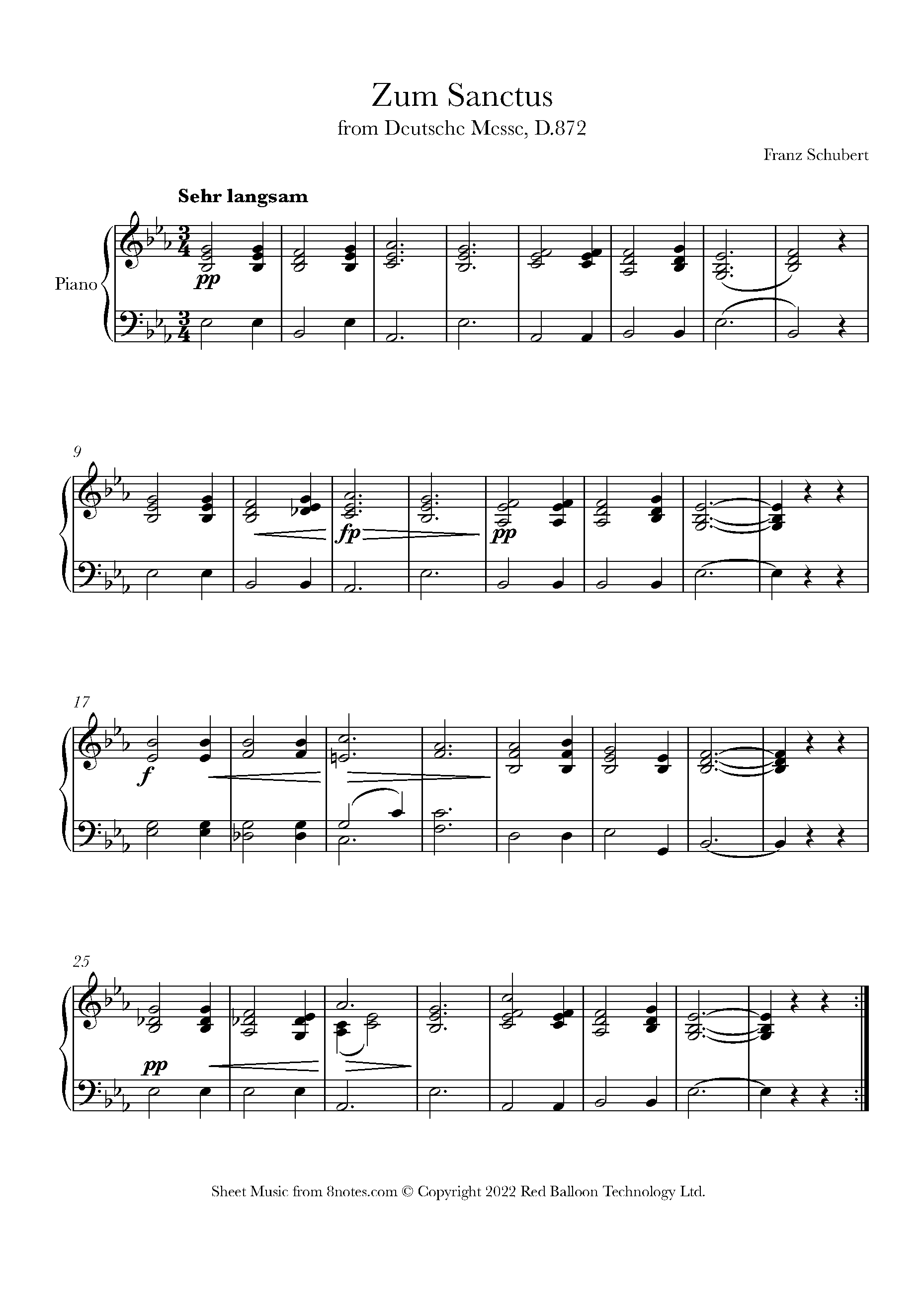 Schubert - Sanctus (Heilig,Heilig, Heilig) from Deutsche Messe, D.872 ...