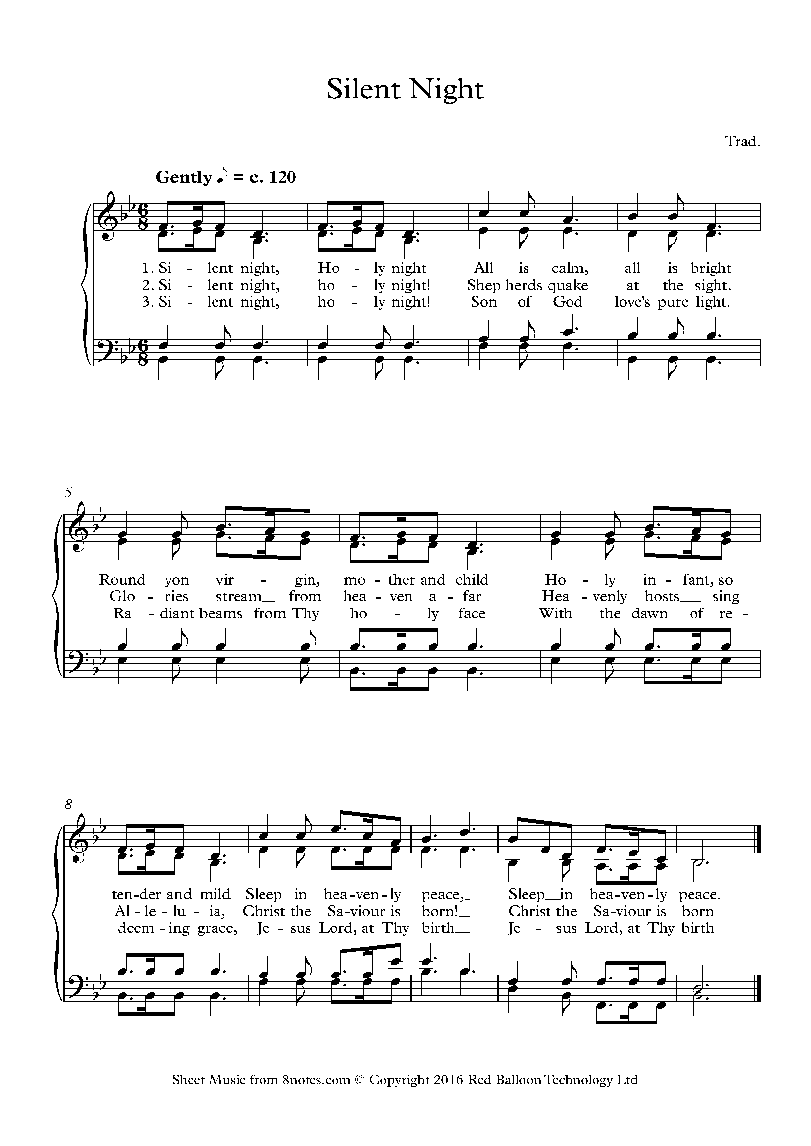 Mordrin as Sprcha Silent Night Noty Piano Bl zka Civiliz cie Z suvka