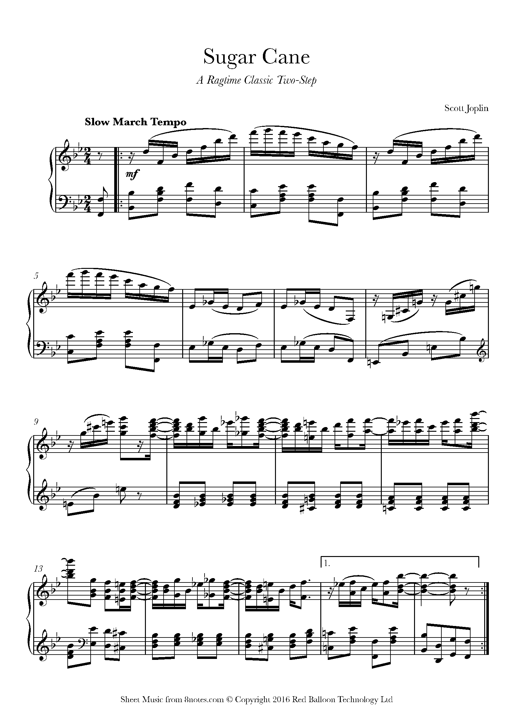 Scott Joplin Sugar Cane A Ragtime Classic TwoStep Sheet music for