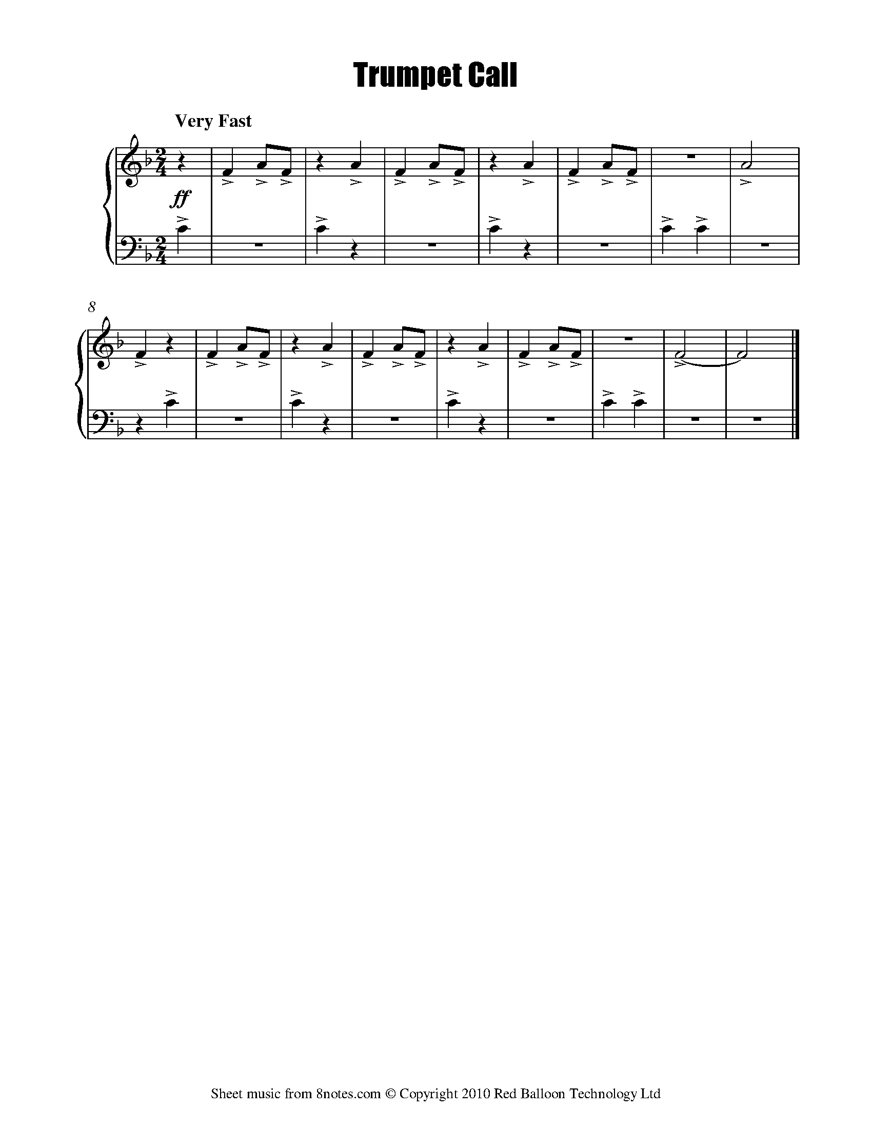 Trumpet Call Sheet music for Piano