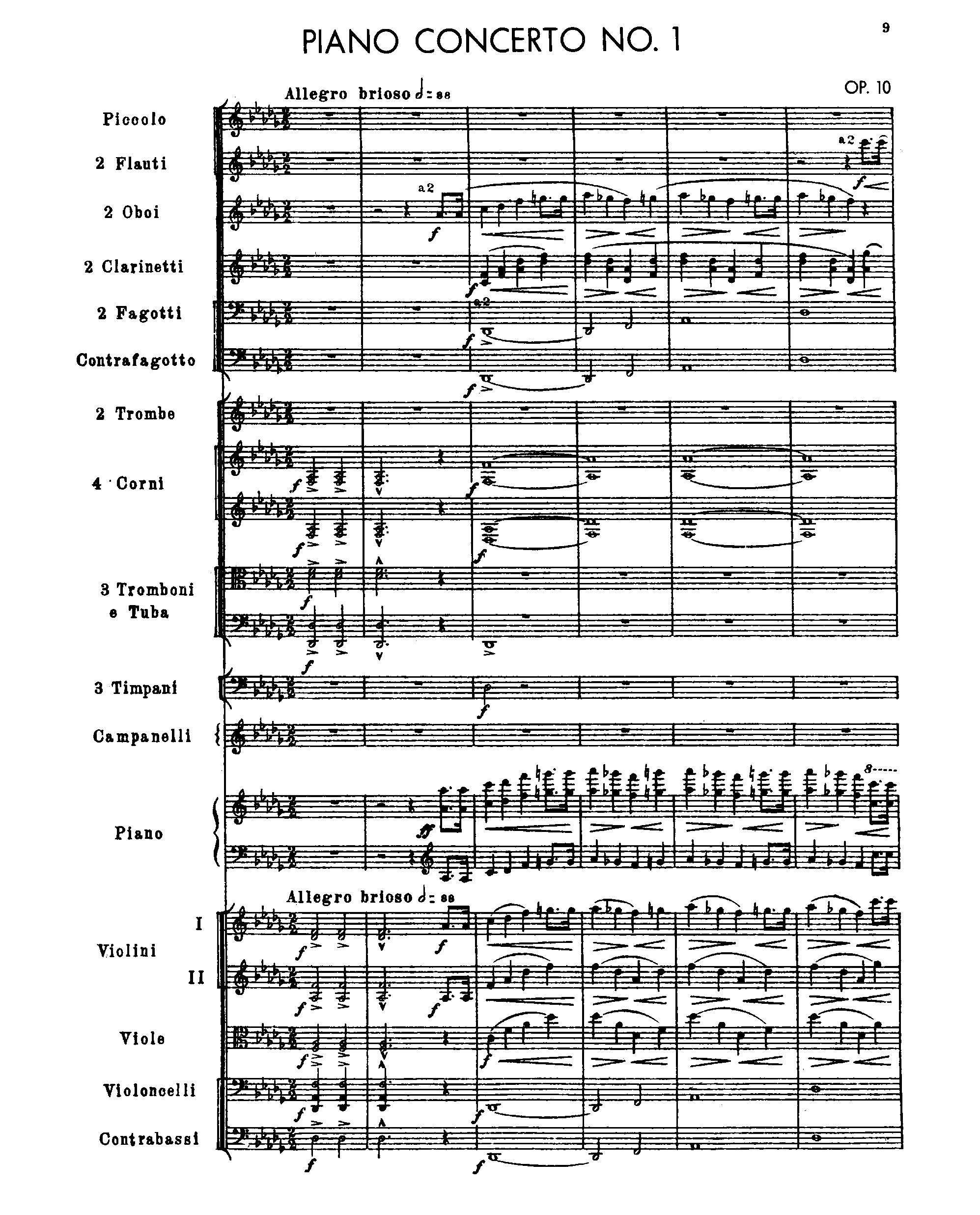 Piano Concerto No.1, Op.10 by Sergei Prokofiev Sheet Music arranged by 8notes.com for Piano and Ensemble - 1 of 88 pages