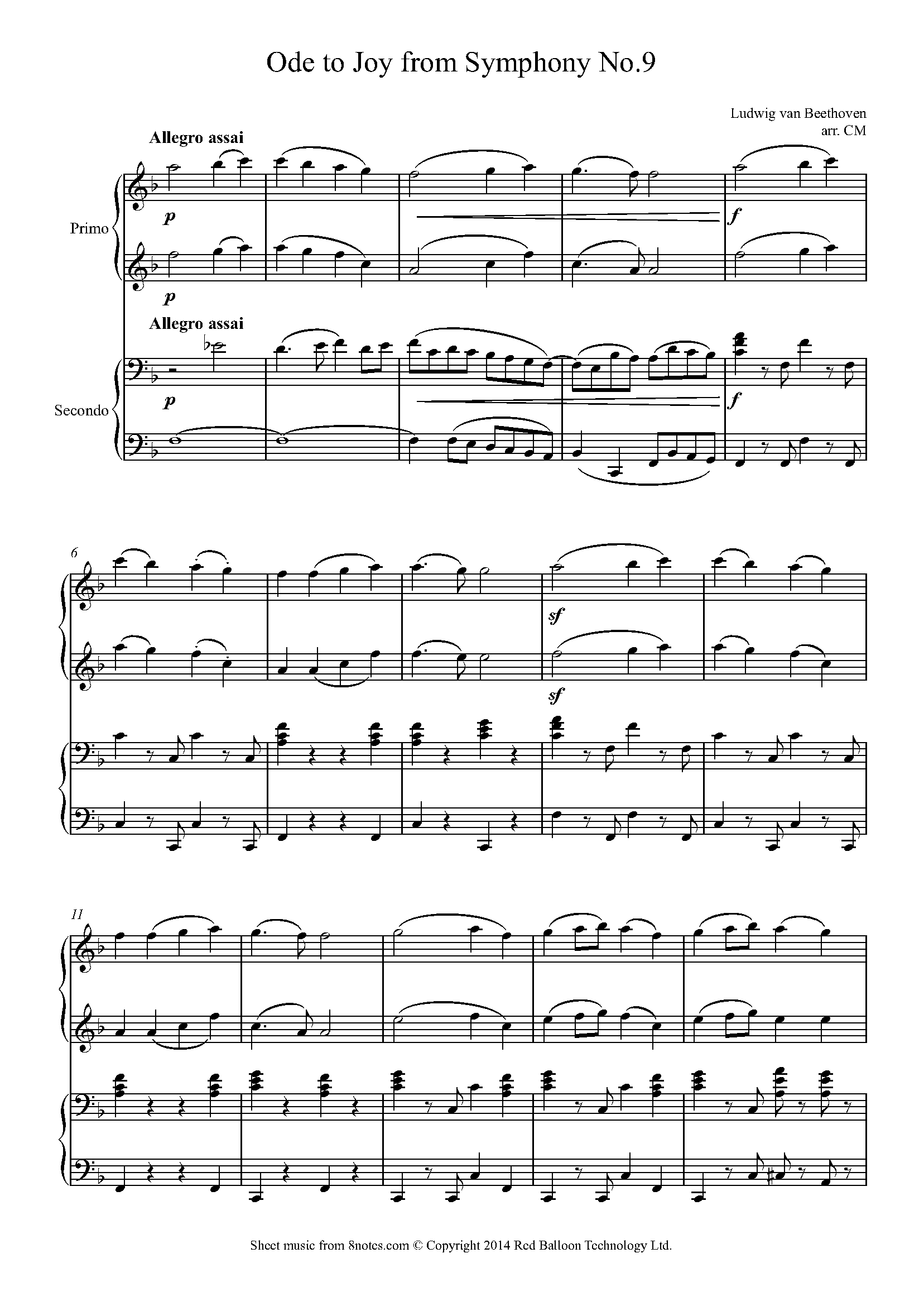 Ode to joy one hand piano hotsell