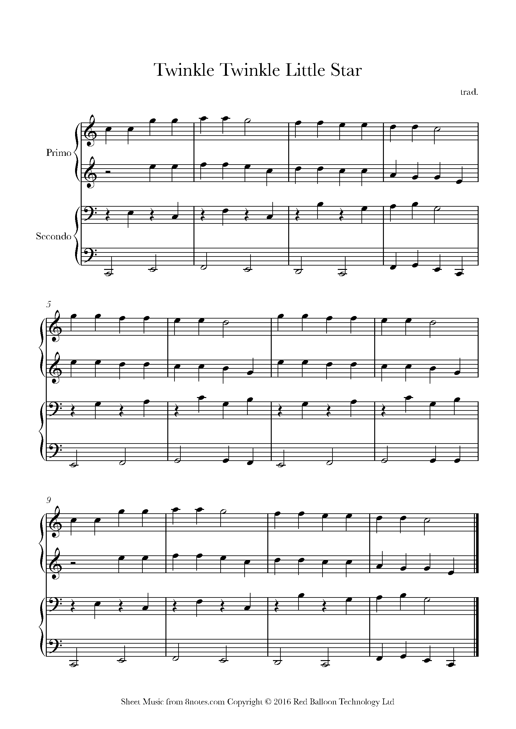 Twinkle Twinkle Piano Sheet