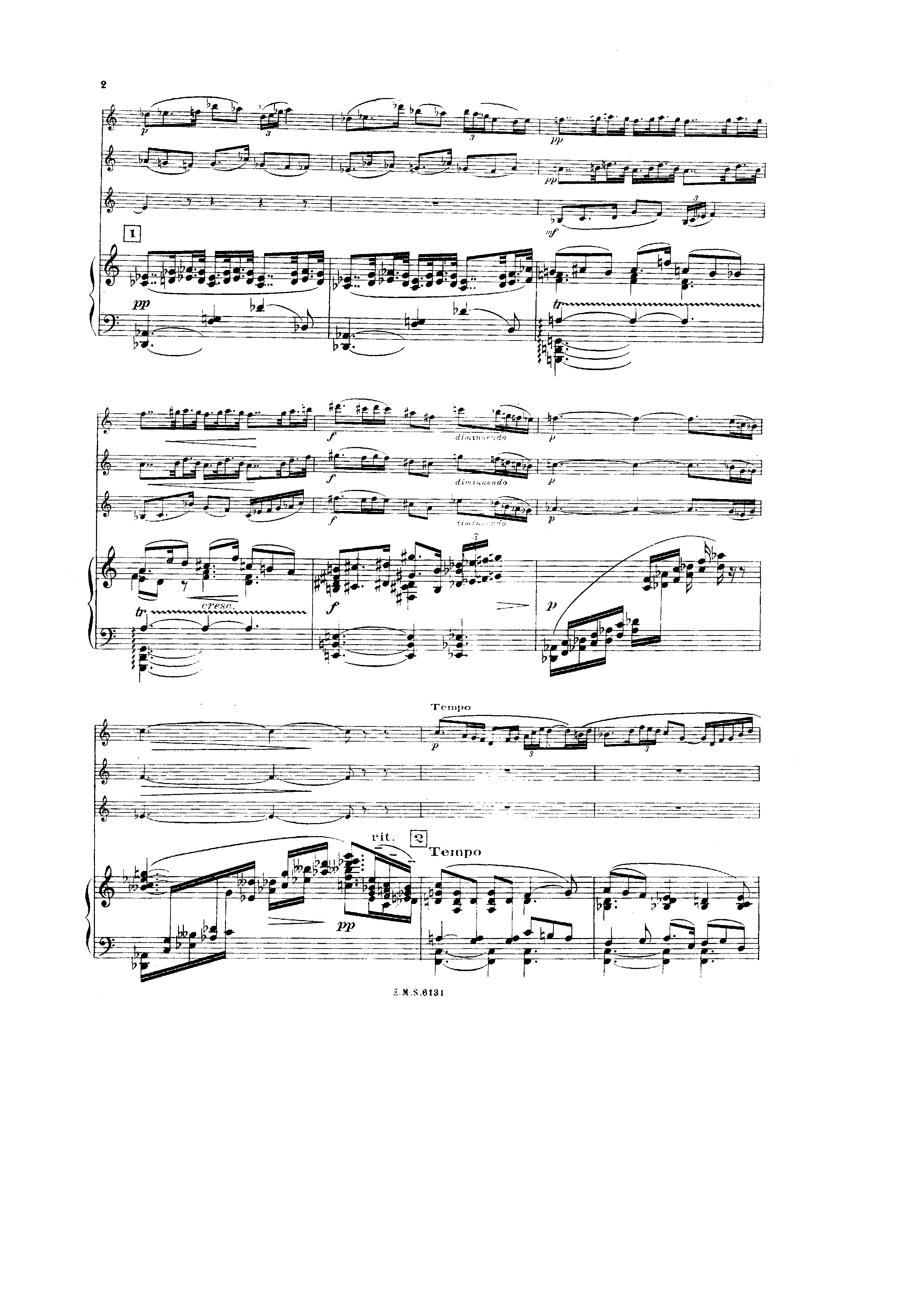 Rapsodie, H.13 by Arthur Honegger Sheet Music arranged by 8notes.com for Piano Quartet - 1 of 13 pages