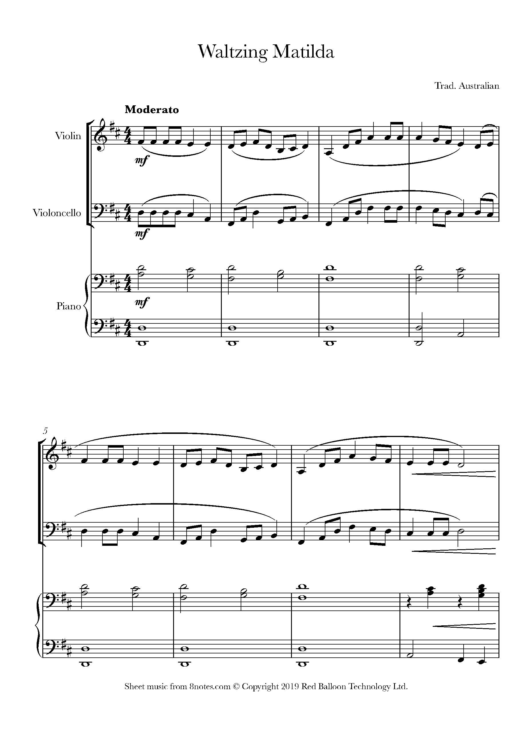 Waltzing Matilda Sheet music for Piano Trio