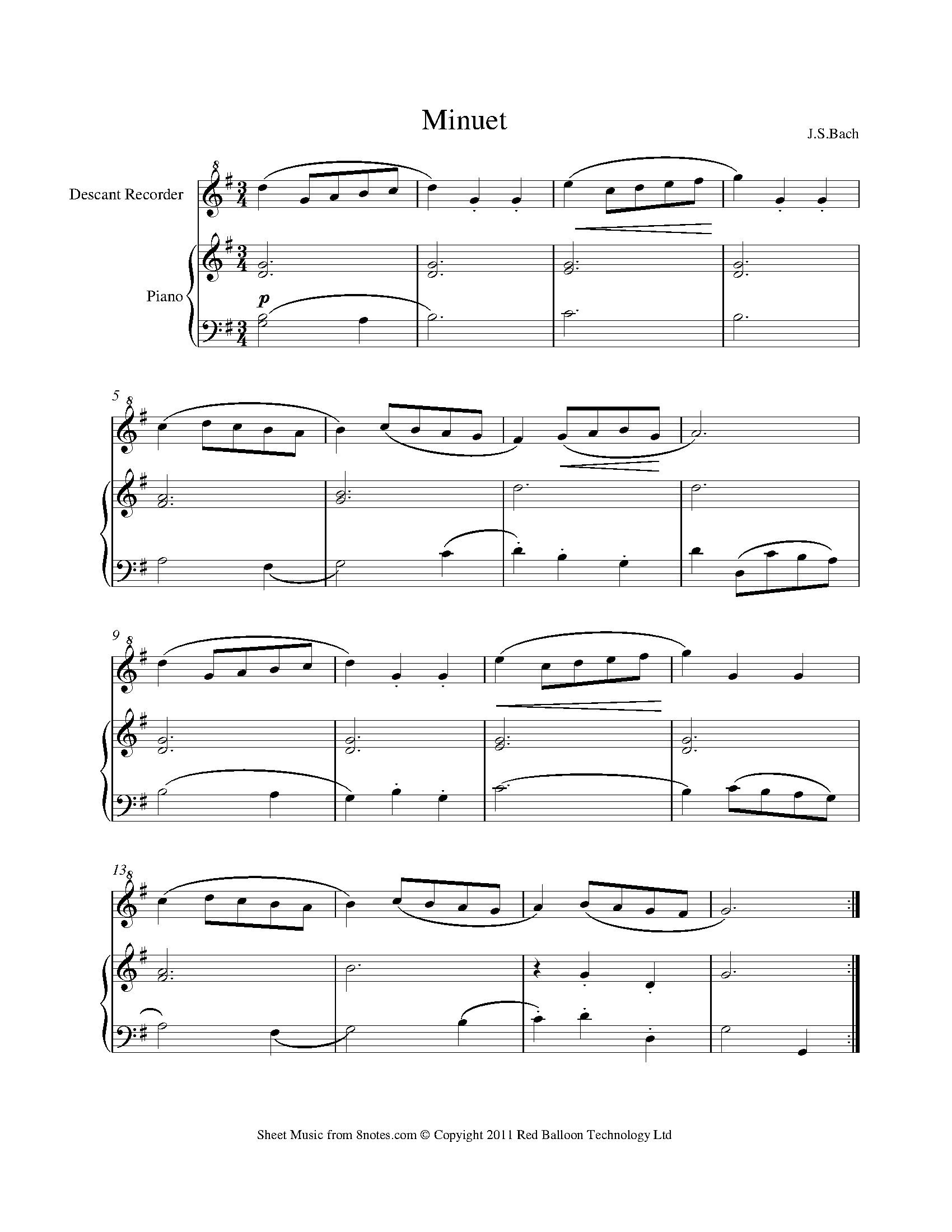 Bach for Recorder and Guitar Soprano or Tenor Strumenti Musicali