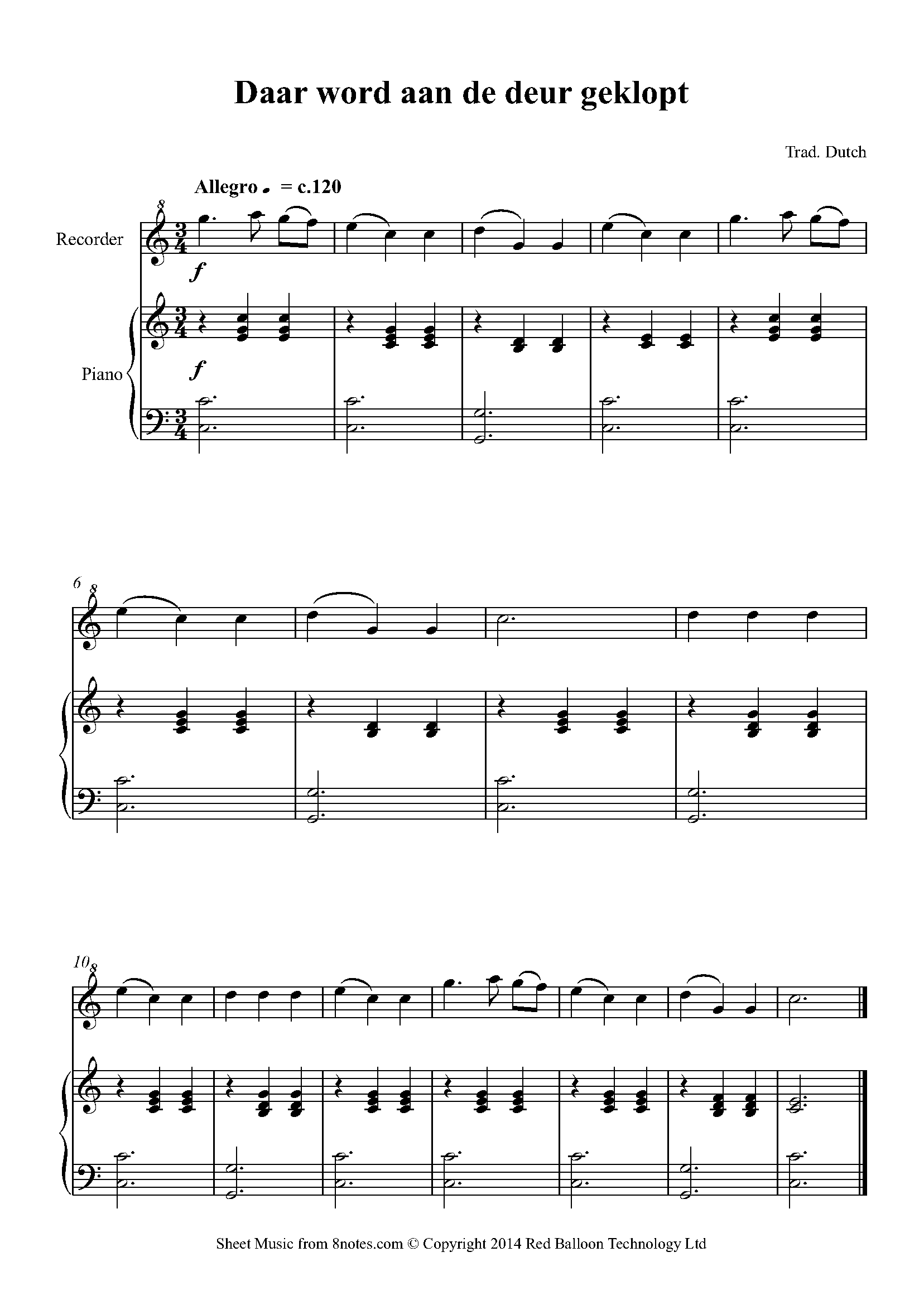 Free Recorder Sheet Music, Lessons & Resources - 8notes.com