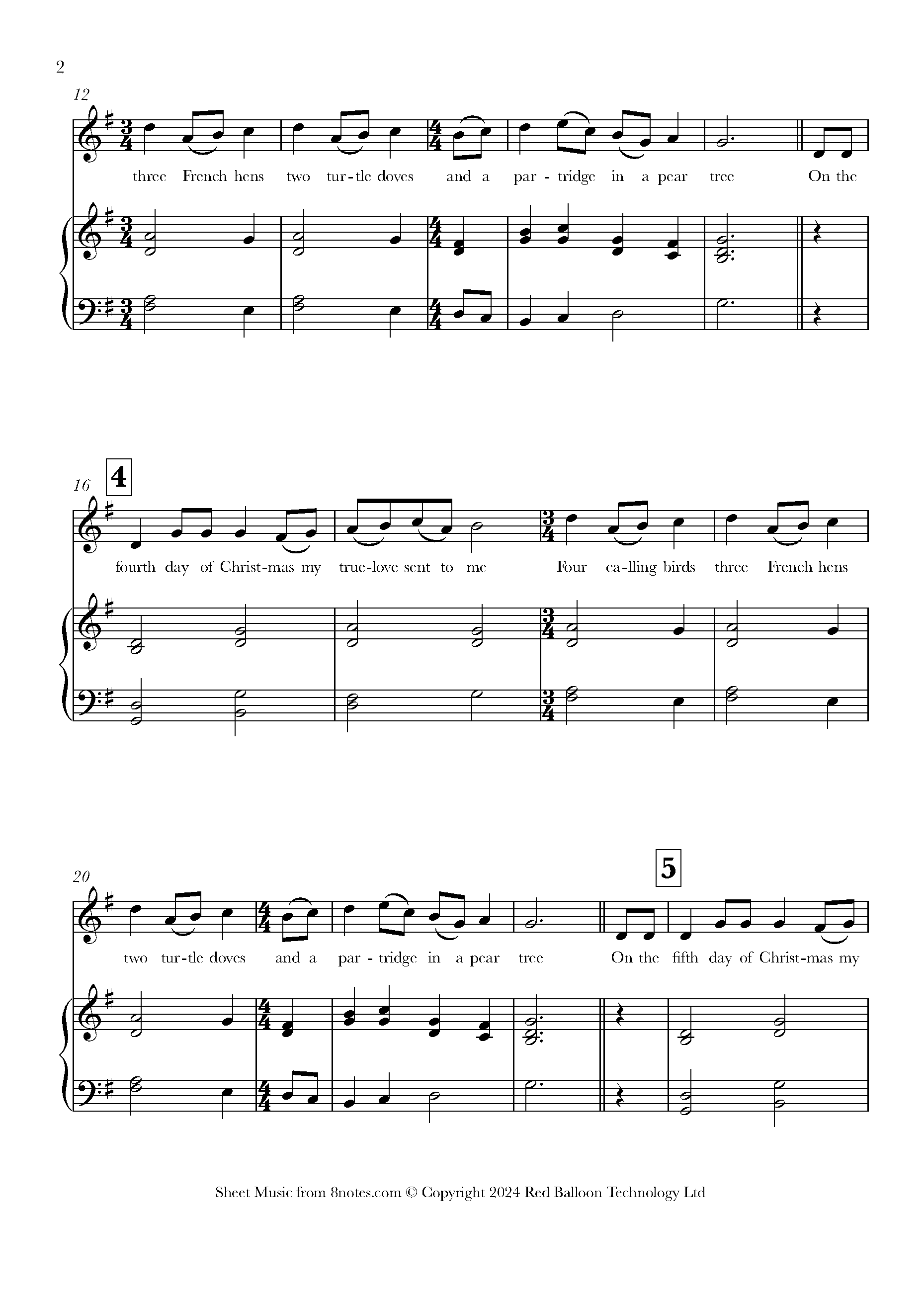 12 Days of Christmas Sheet music for Recorder