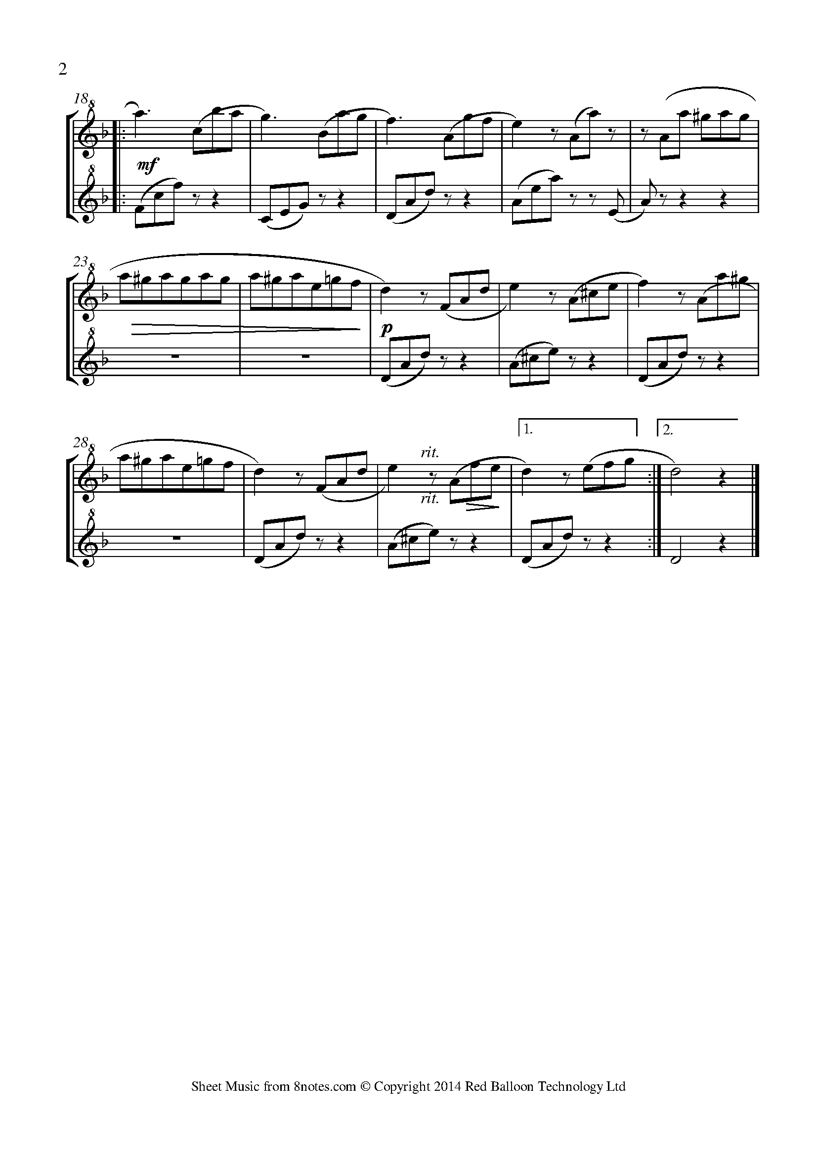 Beethoven Fur Elise Sheet music for Recorder Duet