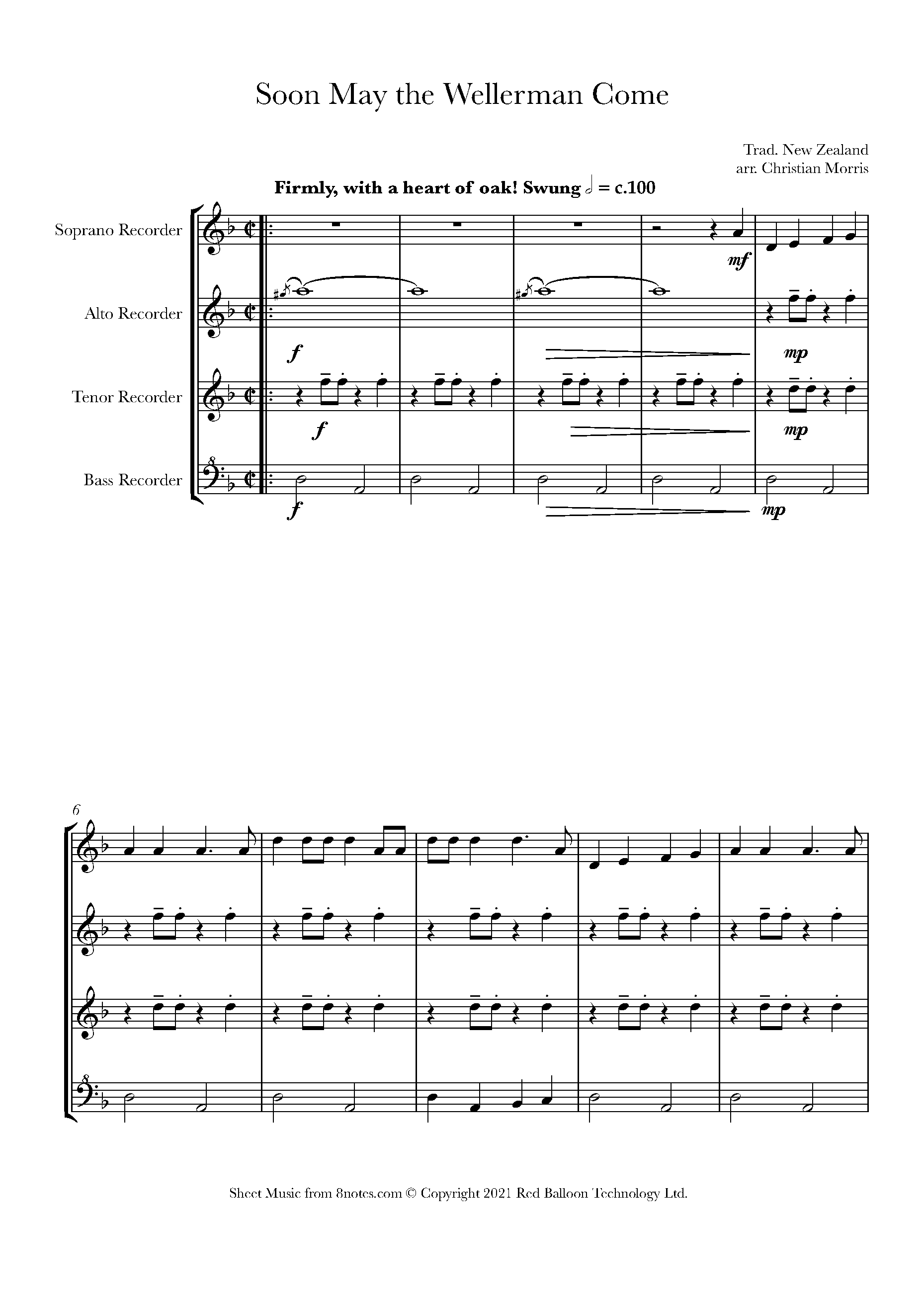 Soon May the Wellerman Come (New Zealand Trad.) Sheet music for