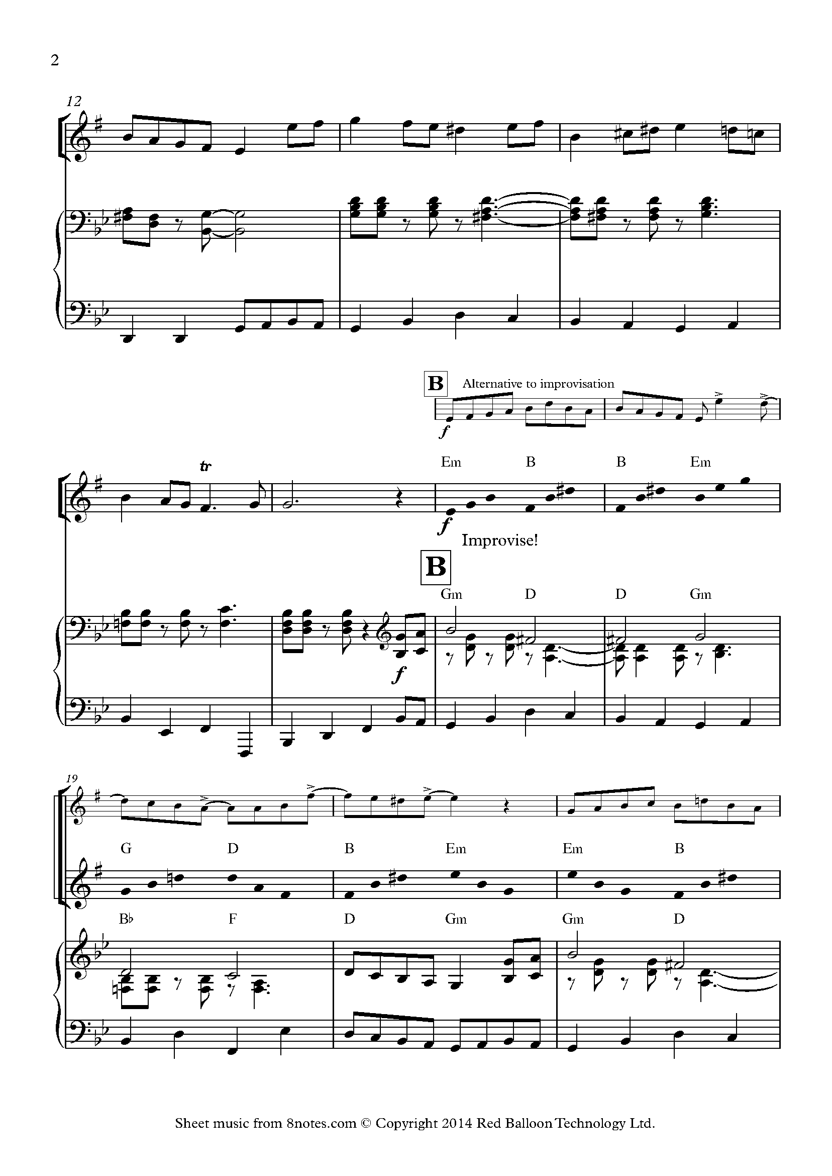 Jethro Tull Swinging Bouree (Homage to Jethro Tull) Sheet music for