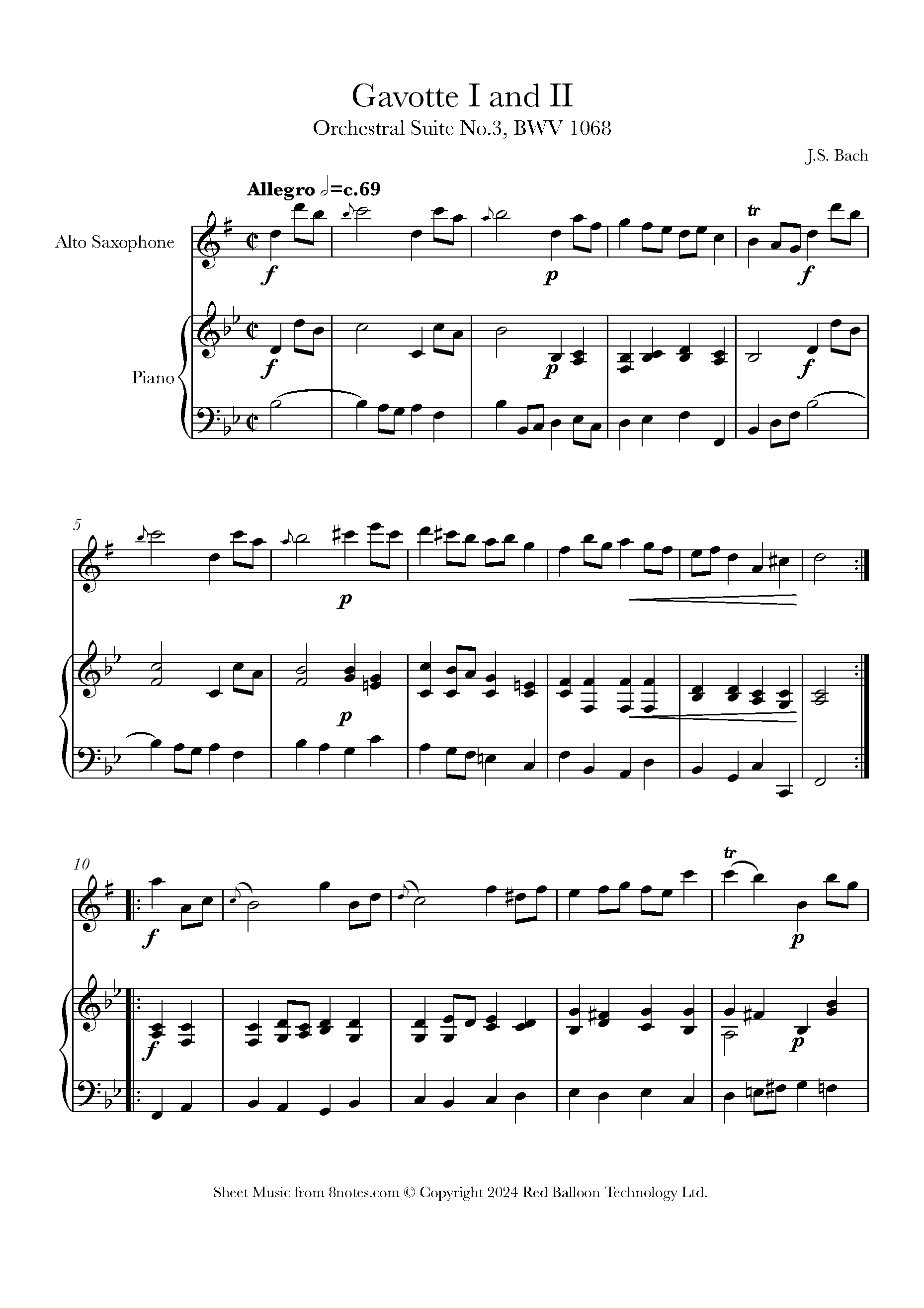 Bach, Johann Sebastian - Gavotte I and II, Orchestral Suite No.3