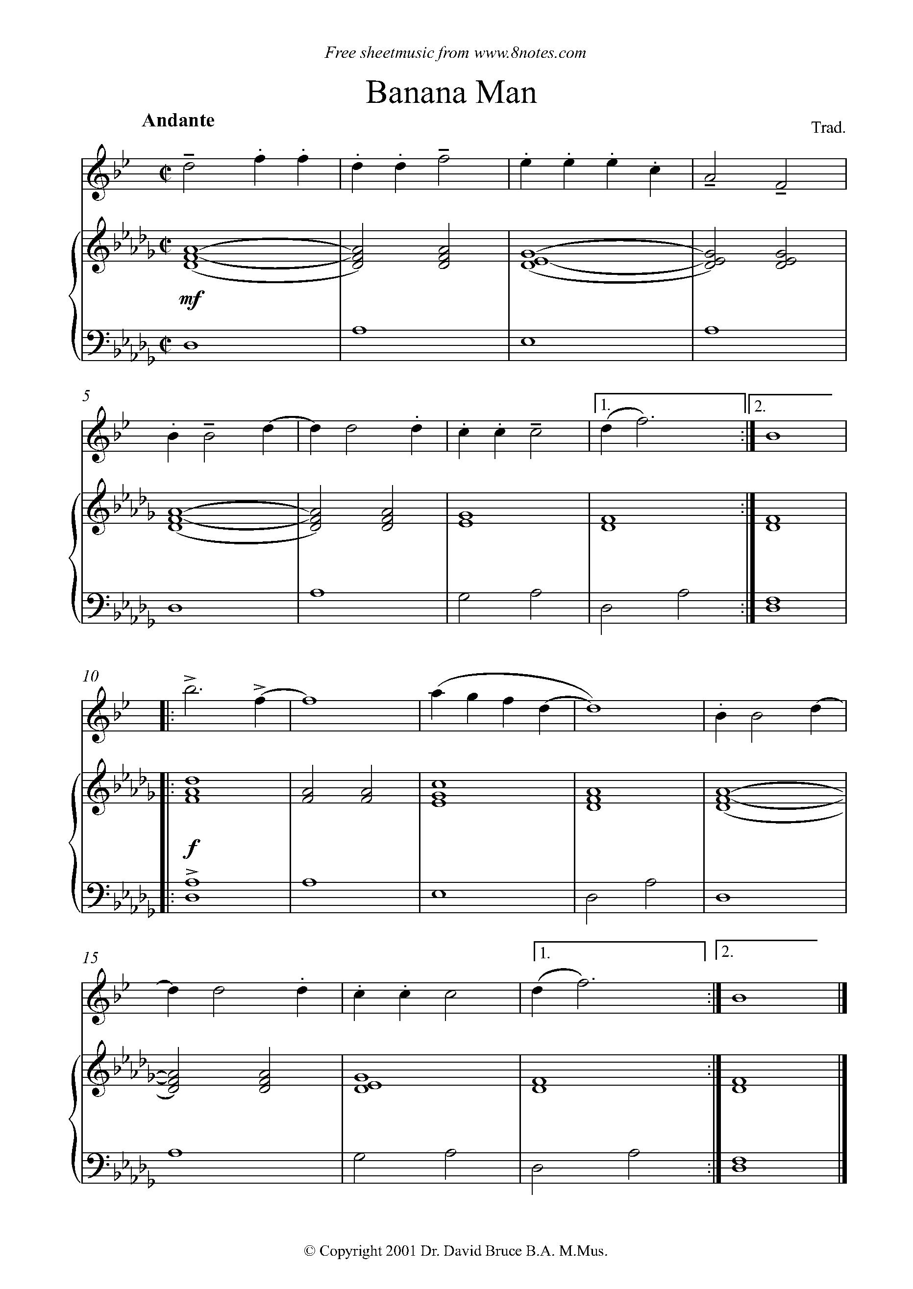 Banana Man Sheet music for Saxophone