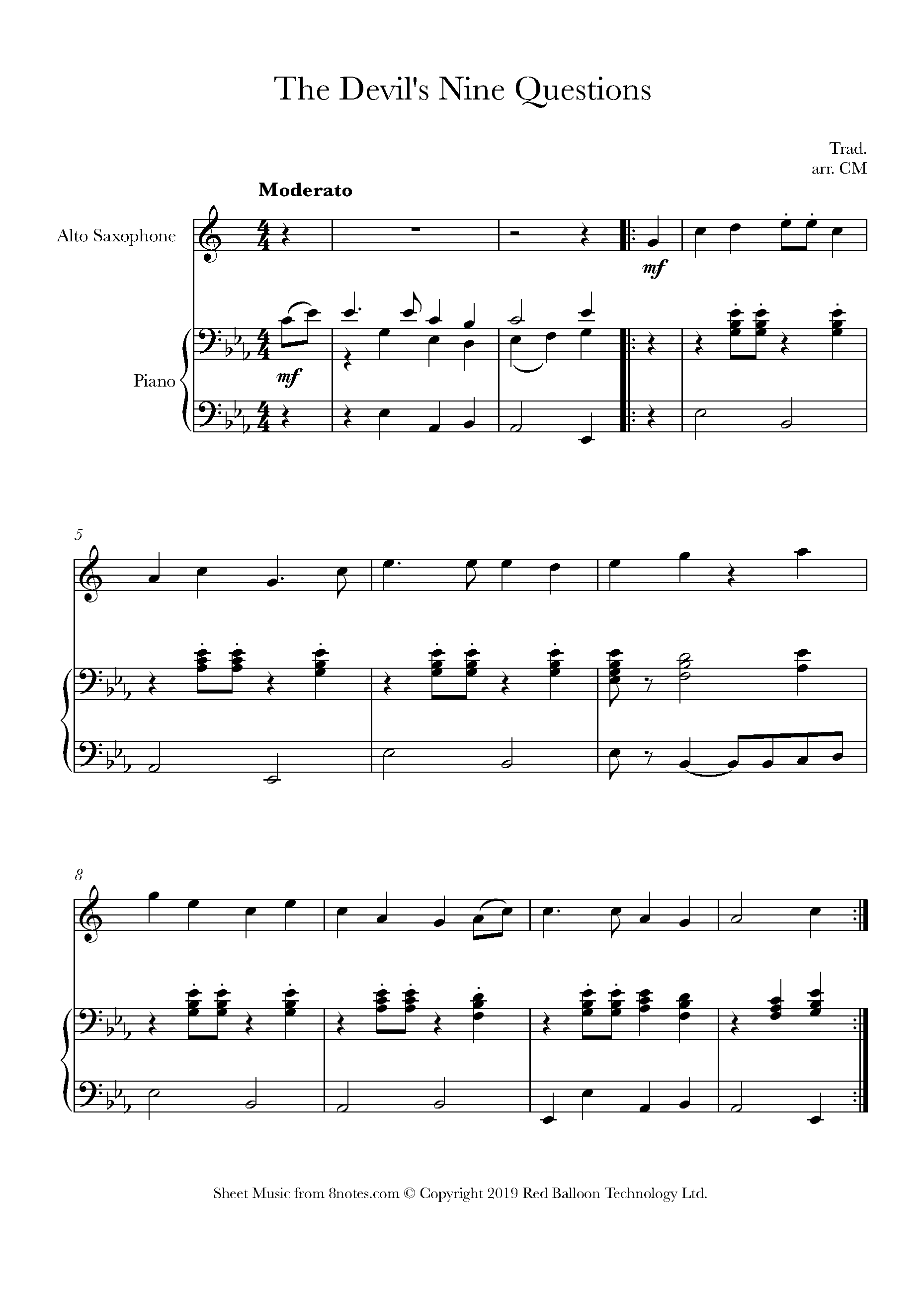 The Devil's Nine Questions Sheet music for Saxophone