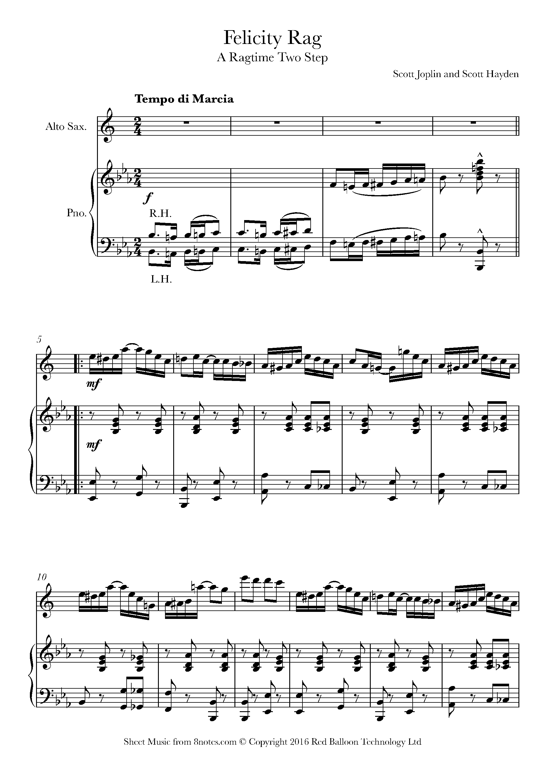 scott joplin felicity rag scott hayden sheet music for saxophone 8notes com scott joplin felicity rag scott hayden sheet music for saxophone 8notes com